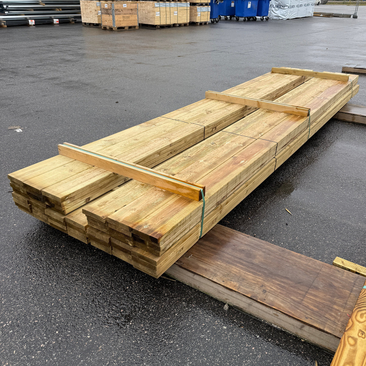 Paket Tryckimpregnerad Rillad Trall 28x145mm – 52st, 4,20m