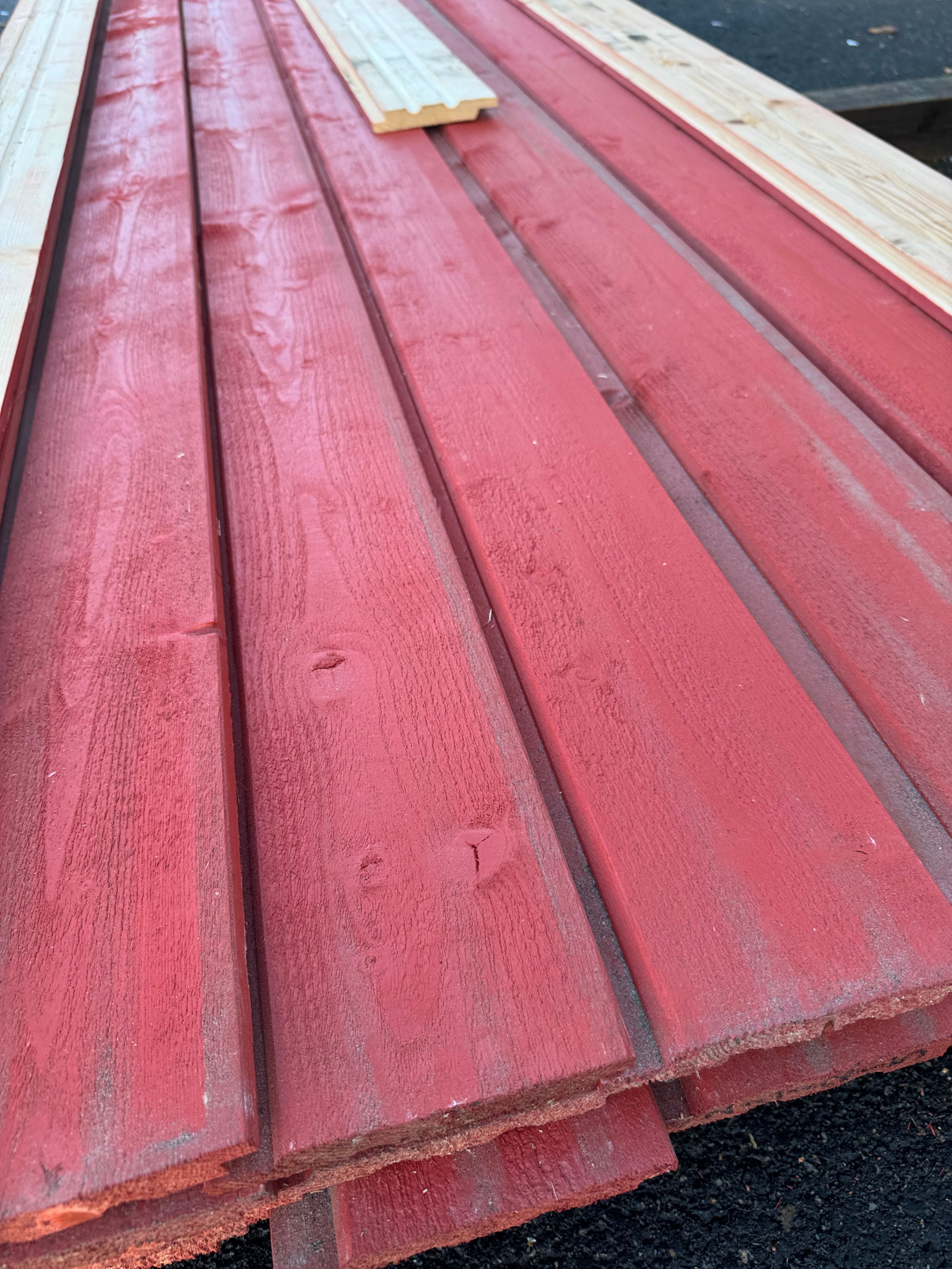 Paket Ytterpanel Falsad Enkelfas 21x147 mm – 38 st Röd