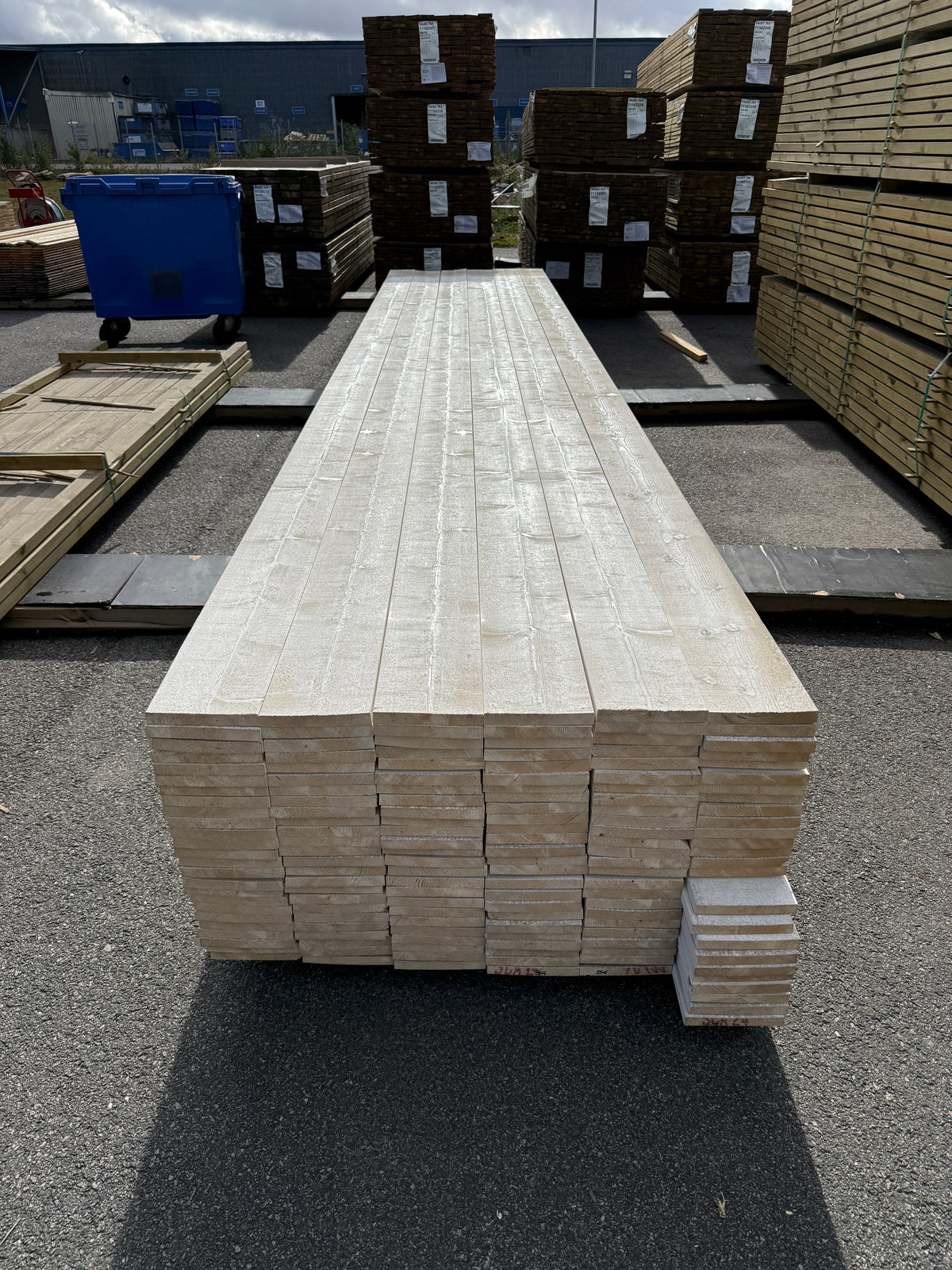 Paket Finsågade Brädor 22x170mm, 150st 5,40m Grundmålade