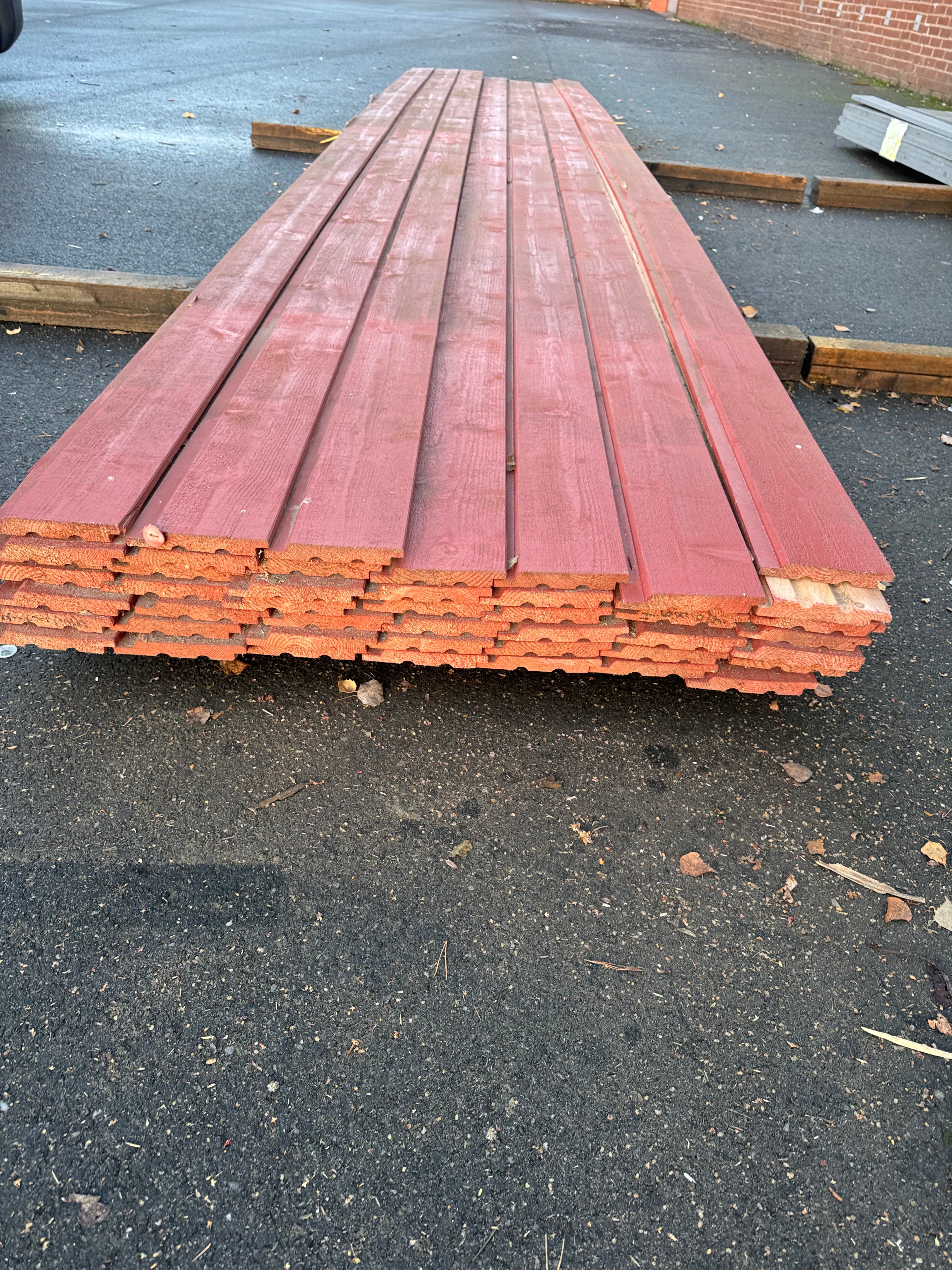 Paket Ytterpanel Falsad Enkelfas 21x147 mm – 46 st (5,10 m, Brandröd)