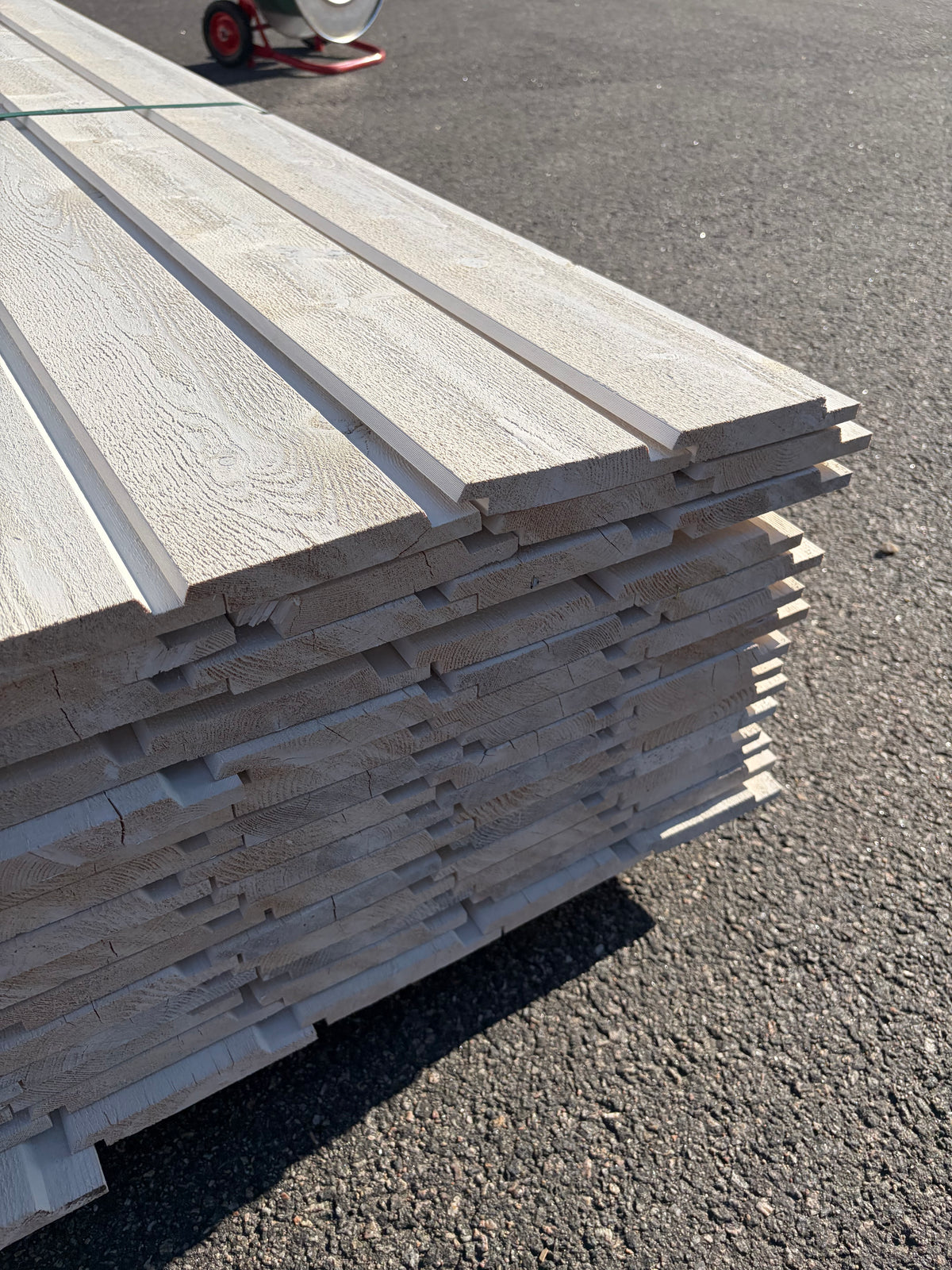 Paket Ytterpanel Dubbelfas 22×145 mm 4,50 m – Vit Grundmålad, 98 st