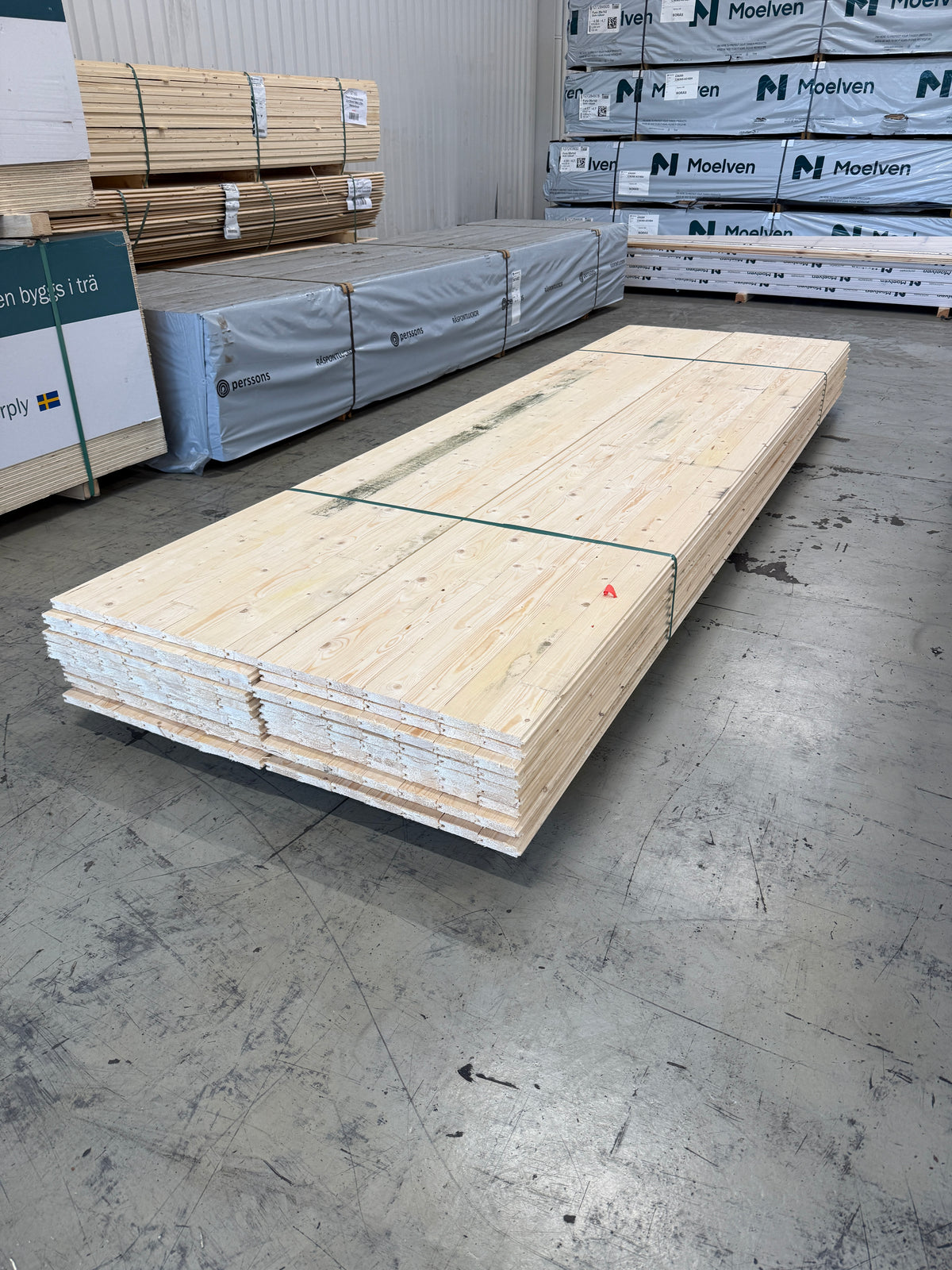 Parti Råspontluckor 20x540x3600mm 22st (Fuktskadat)