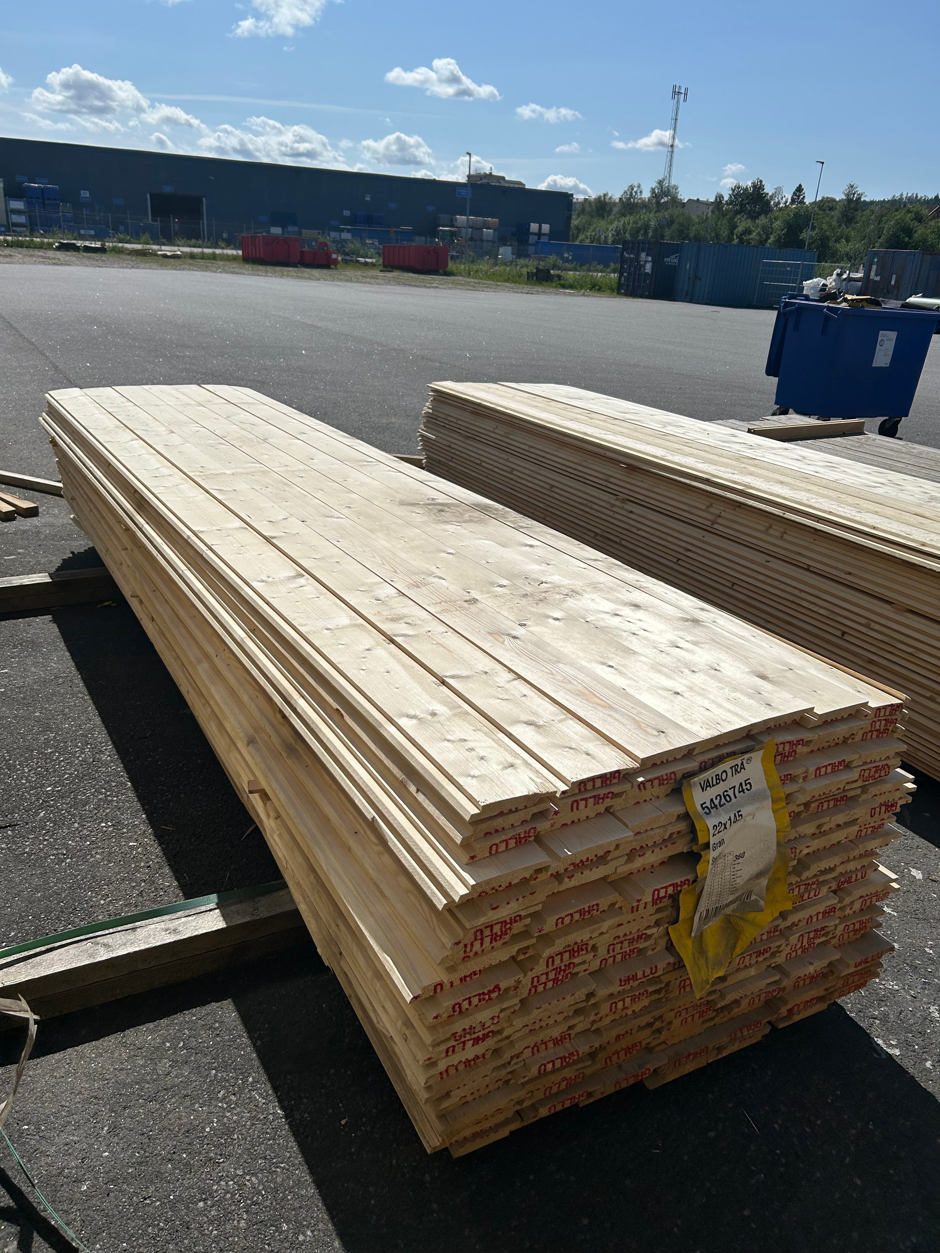 Paket Ytterpanel 22x145 175st 3.60m obehandlad
