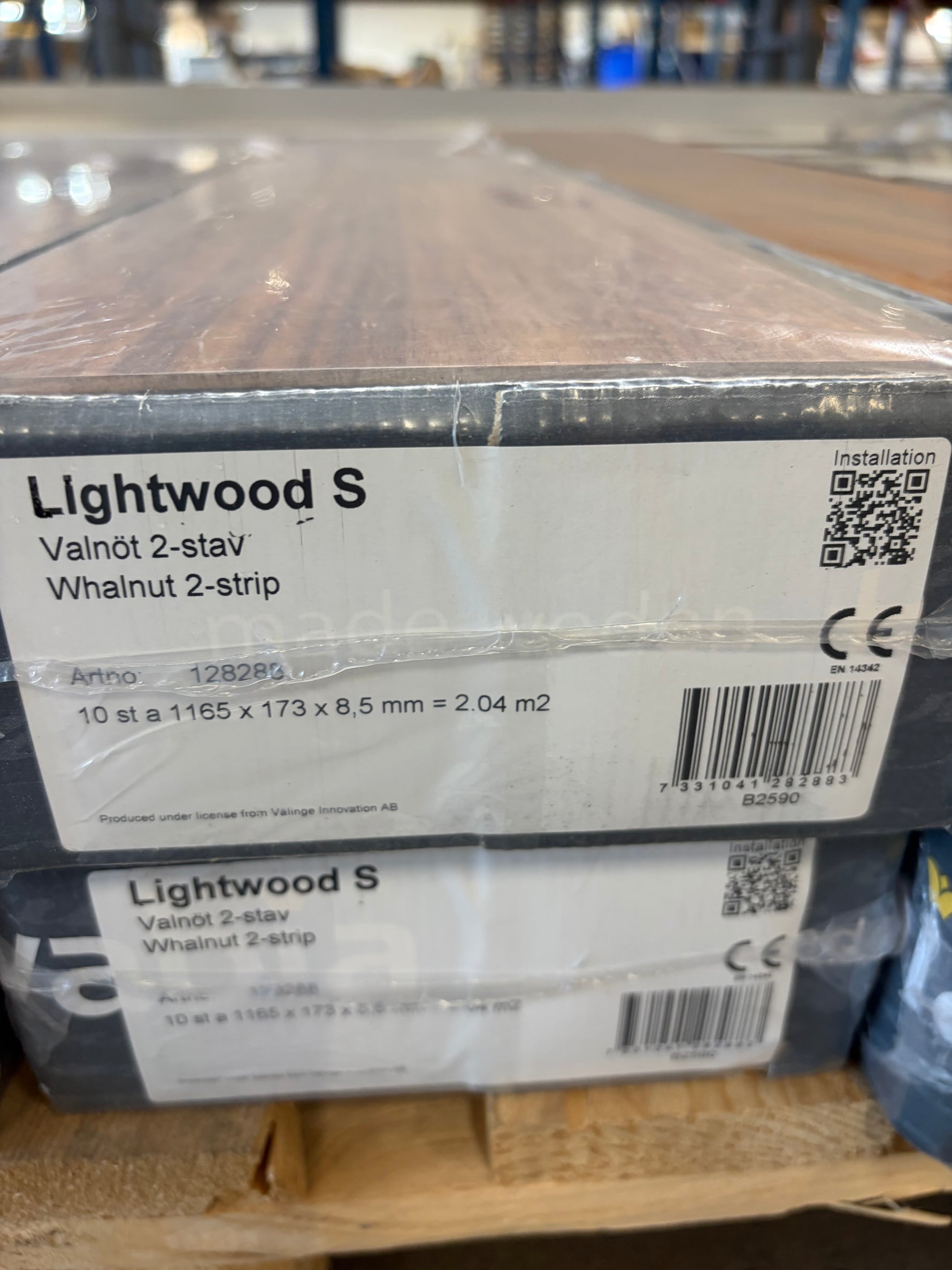 Parti golv Lightwood S Valnöt 2-stav – ca 16,32 kvm