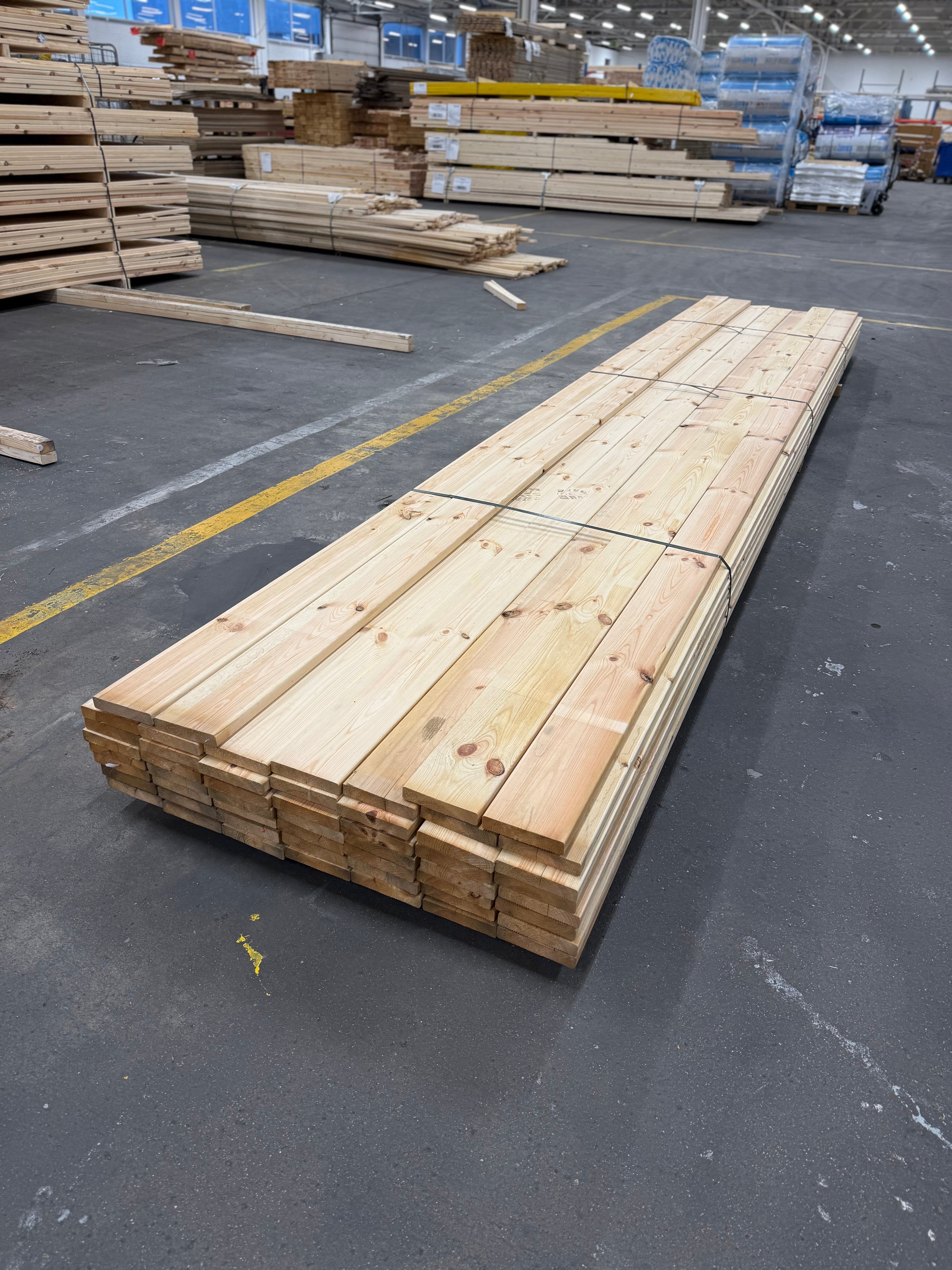 Paket Hyvlade Brädor 27x145mm 5.40m- 53st (Furu Rillad) B- sortering