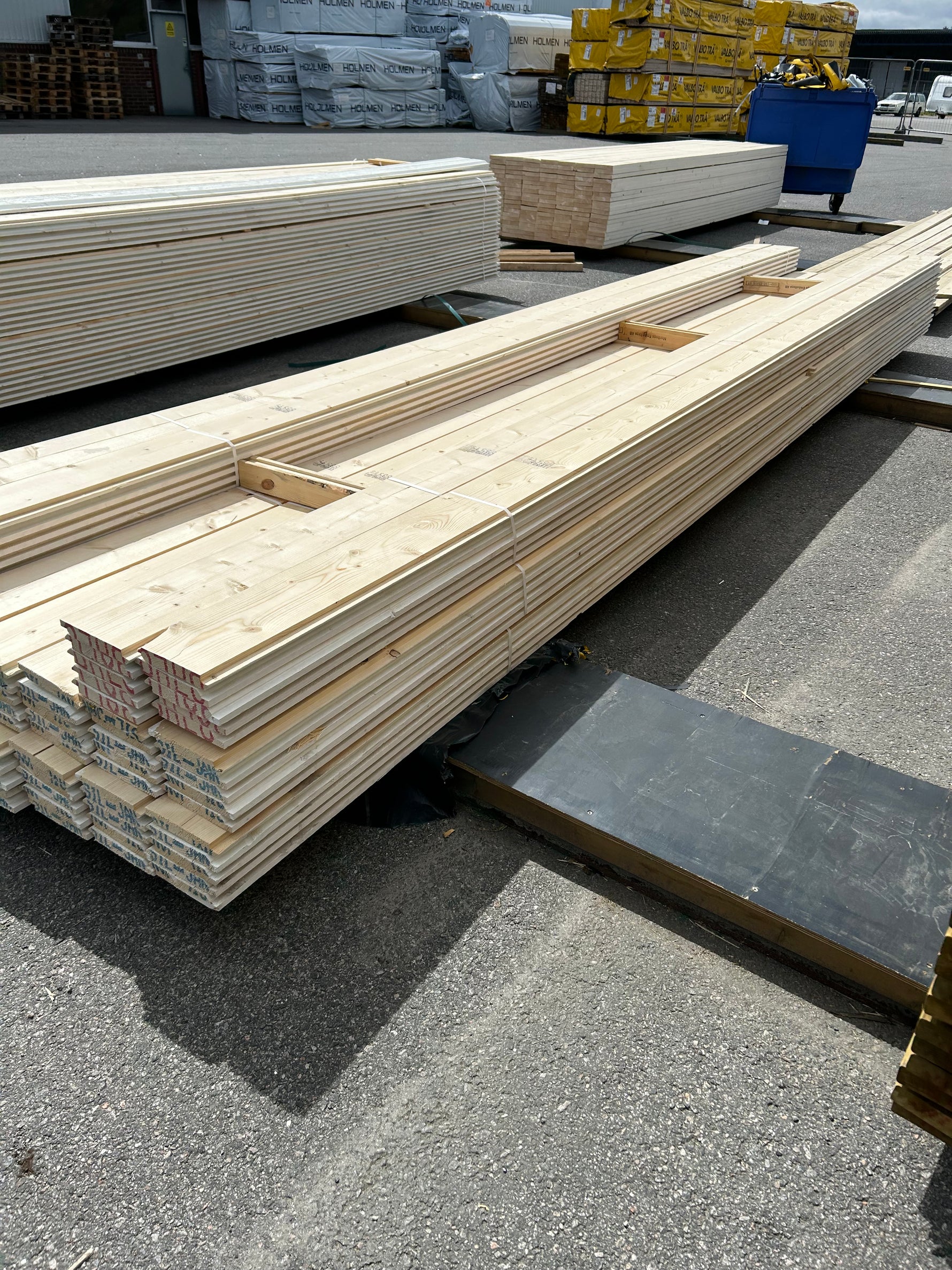 Paket Ytterpanel Dubbelfas Halvspont 22x145mm 4,80m 90st Grundmålad