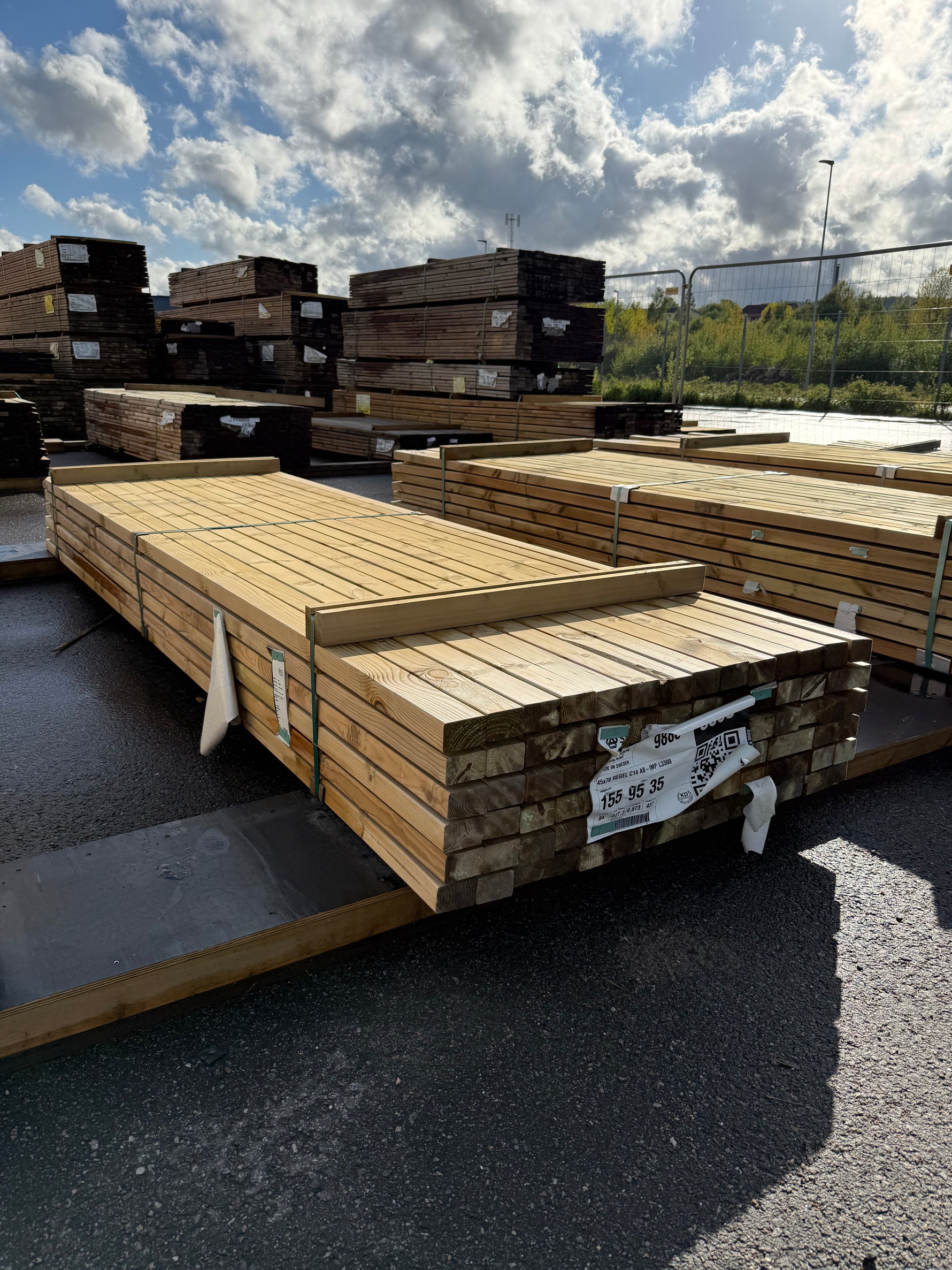 Paket Tryckimpregnerade Reglar 45x70mm, 84st 3.30m (C14)