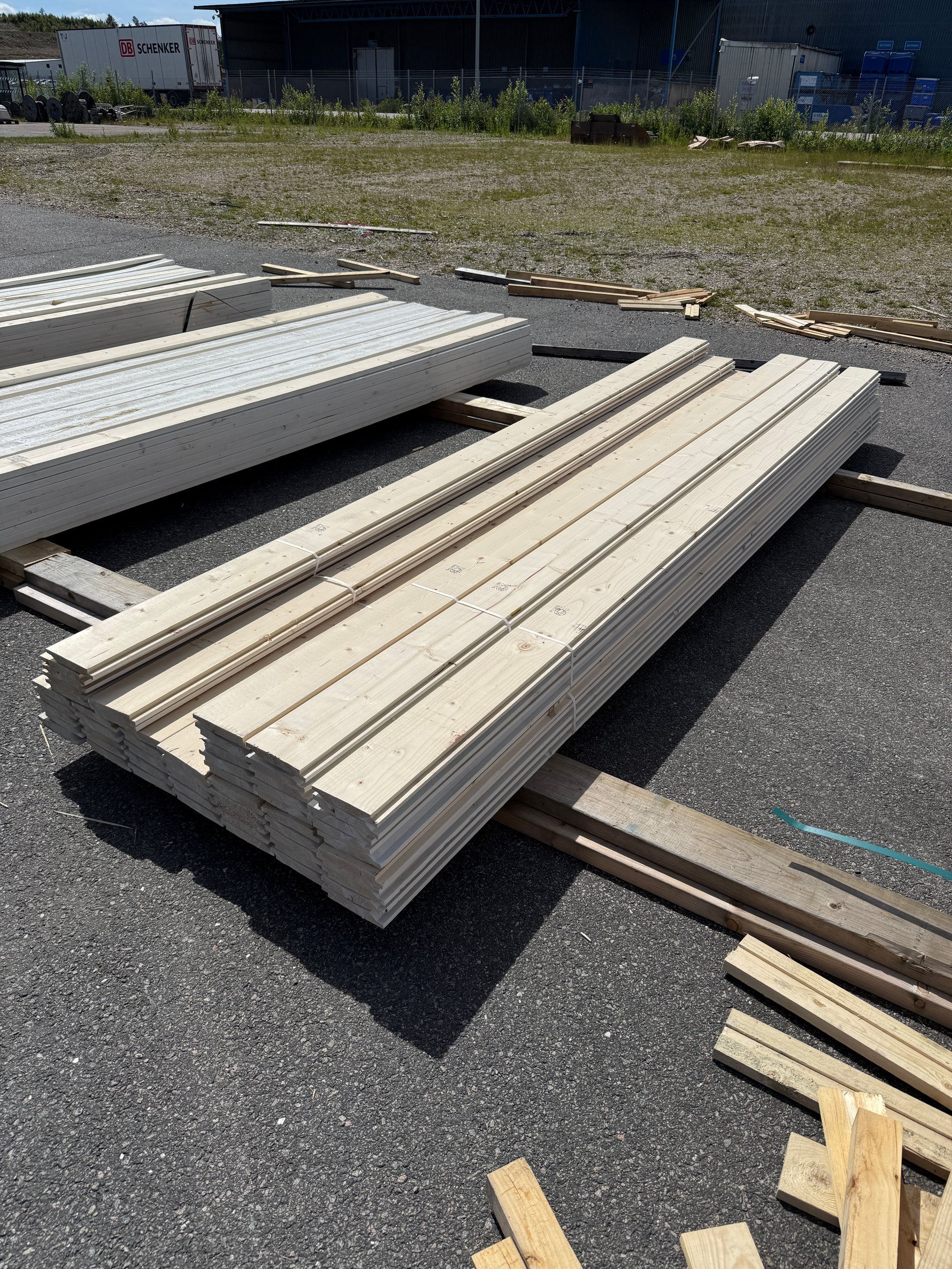 Paket Ytterpanel Enkelfas Halvspont 22x145mm, 57st 3.60m Grundmålad