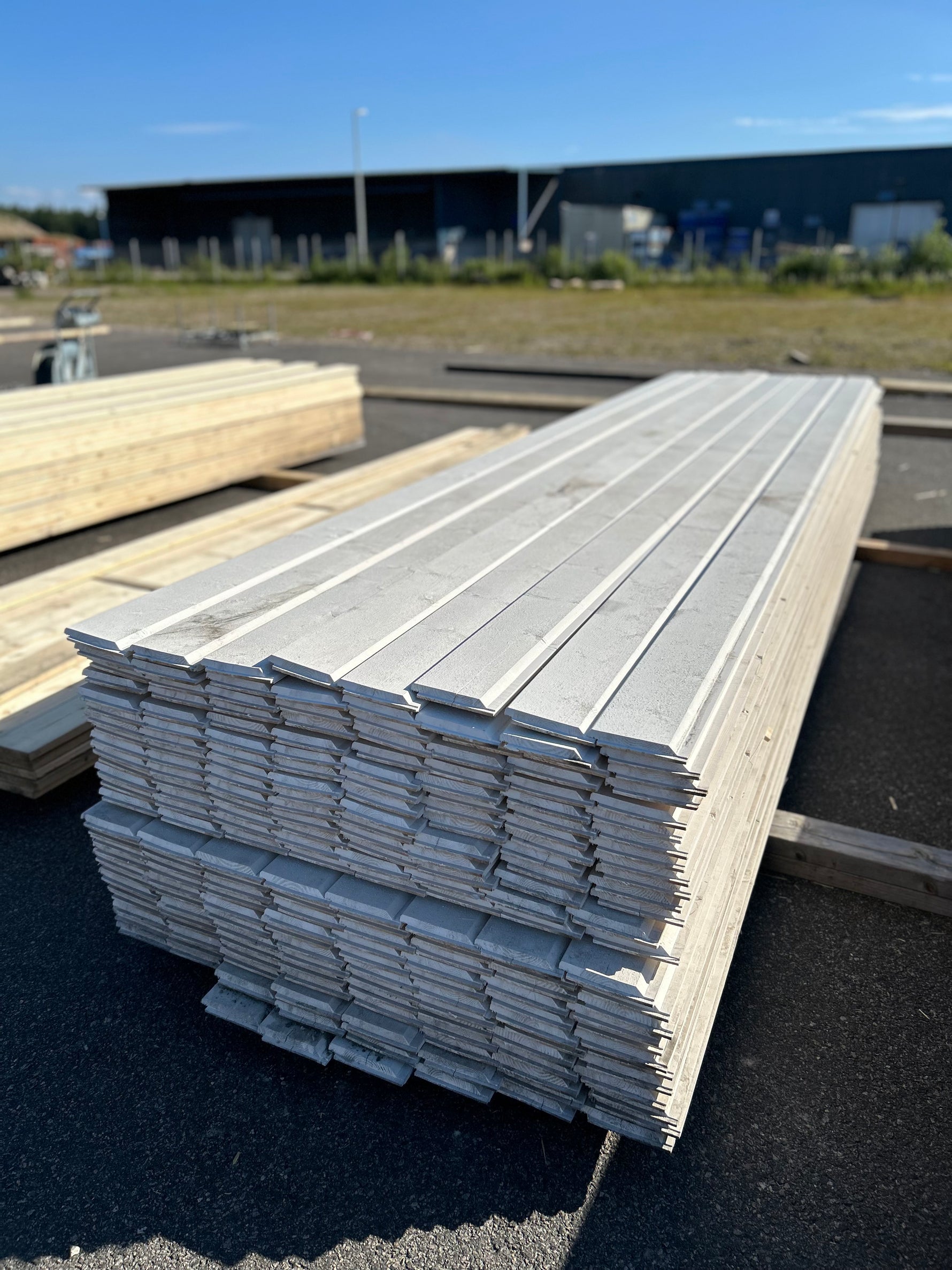 Paket Ytterpanel Dubbelfasspont 22x145mm, 208st 4.80m Grundmålad