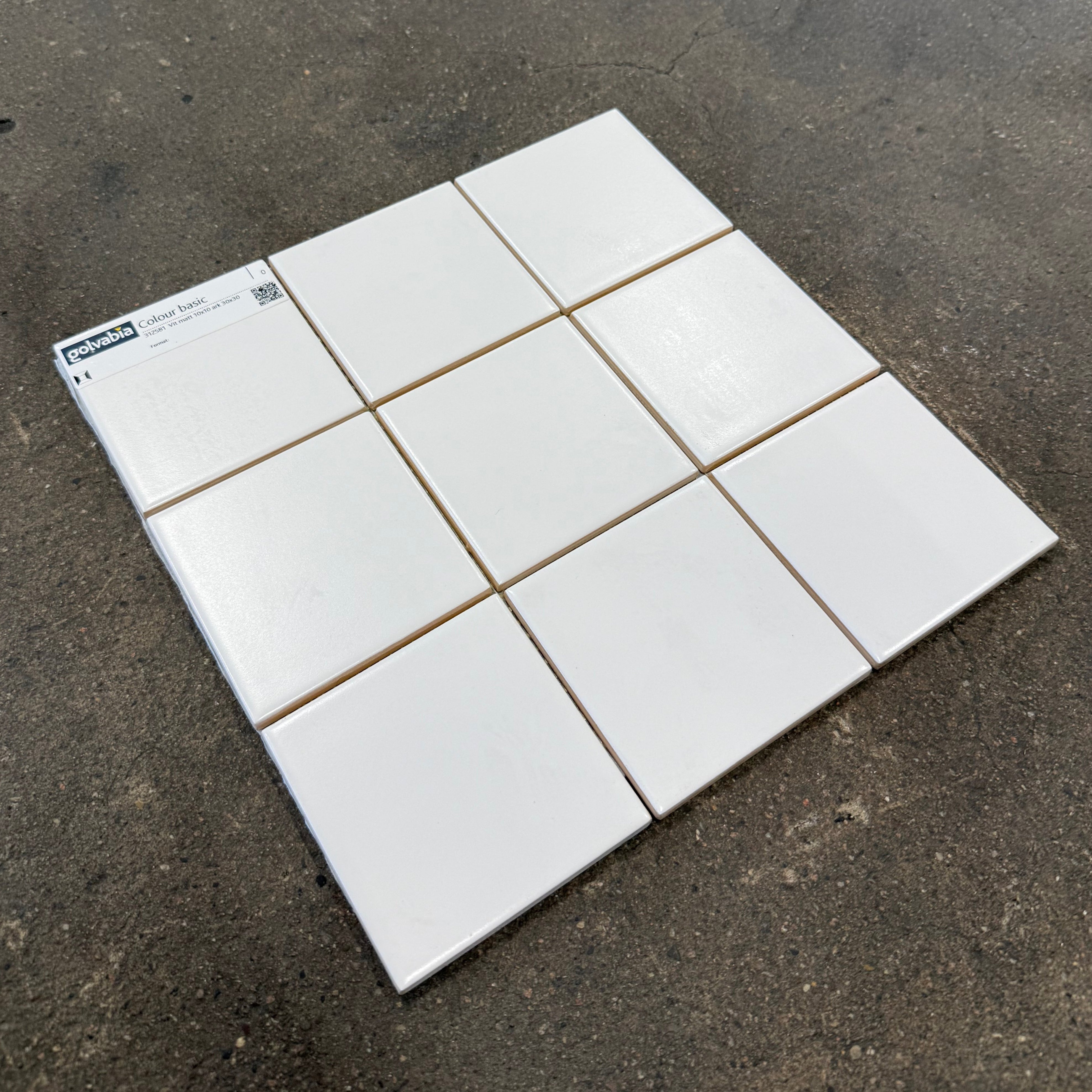 Kakel Plattor-  Vit Matt, 10x10