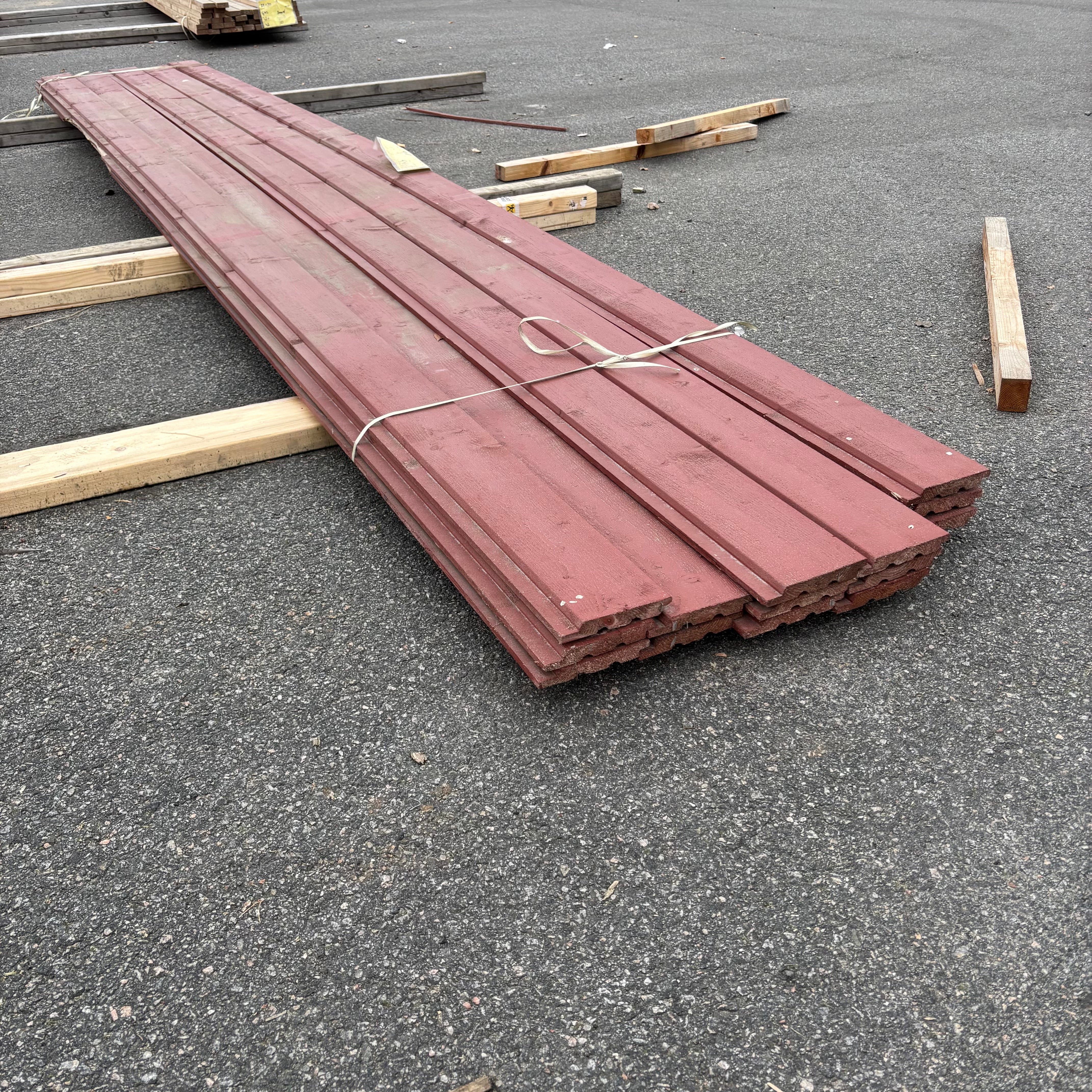 Paket Ytterpanel Falsad Enkelfas 24x147 mm – 14 st (5,10 m, Brandröd)