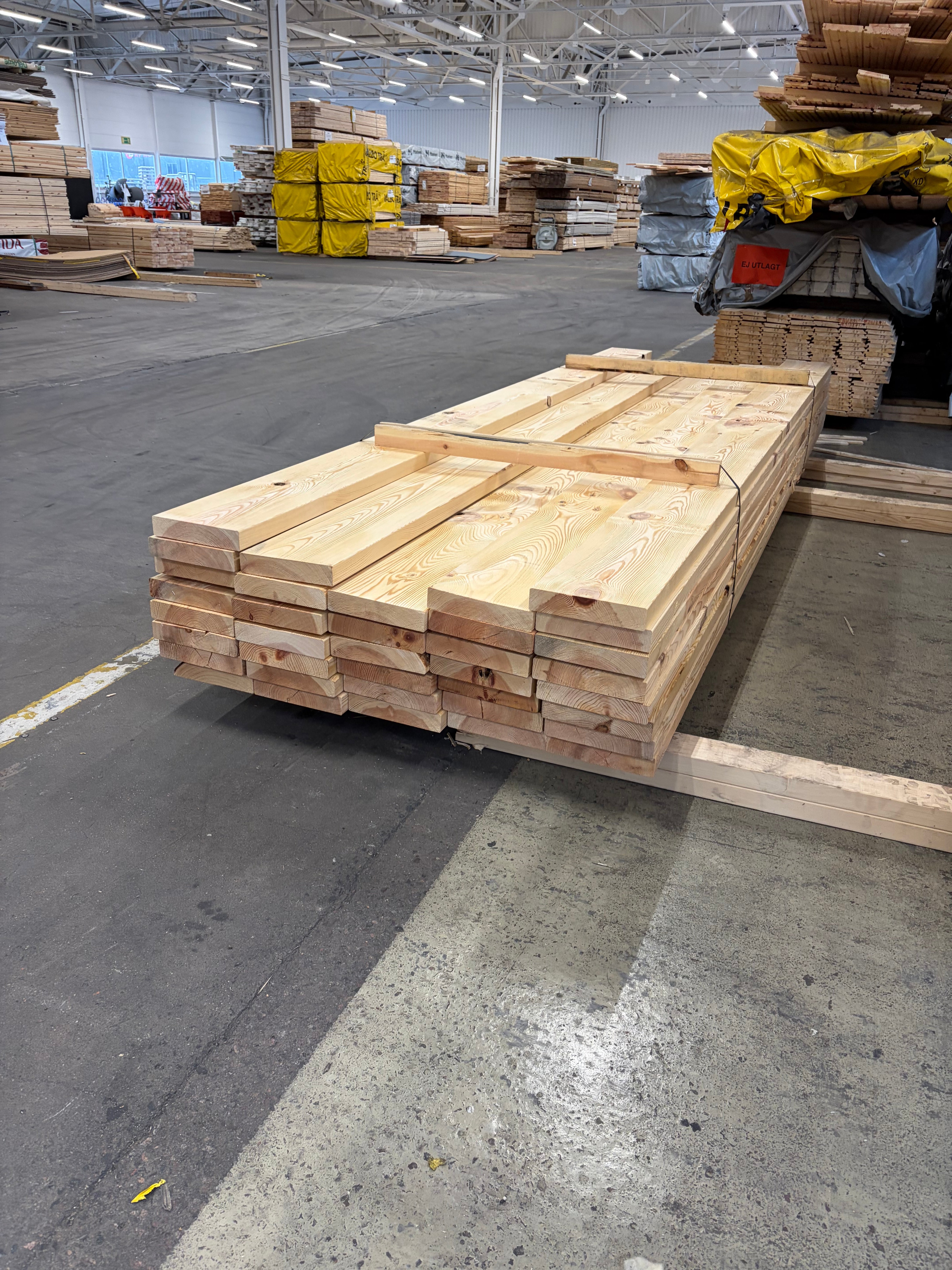 Paket Reglar 45×220 mm – 36 st (3,60 m, Furu)