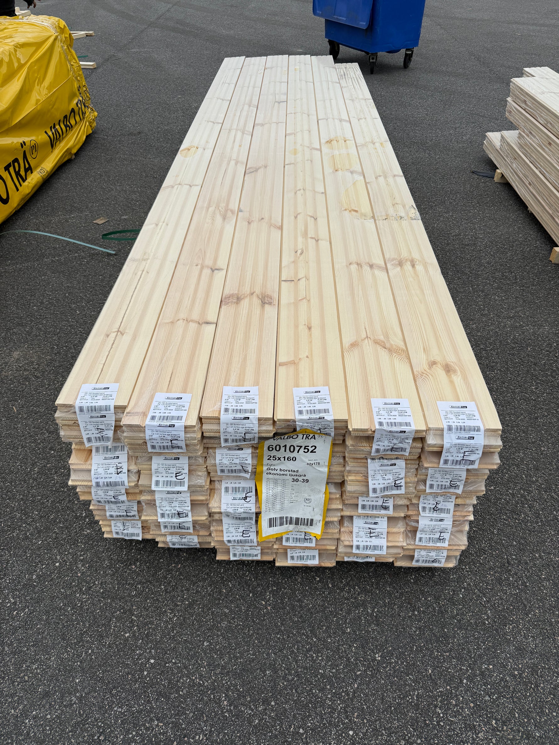 Parti Furugolv Borstad Ekonomi Ljusgrå 25x160 mm – ca 66,05 m²