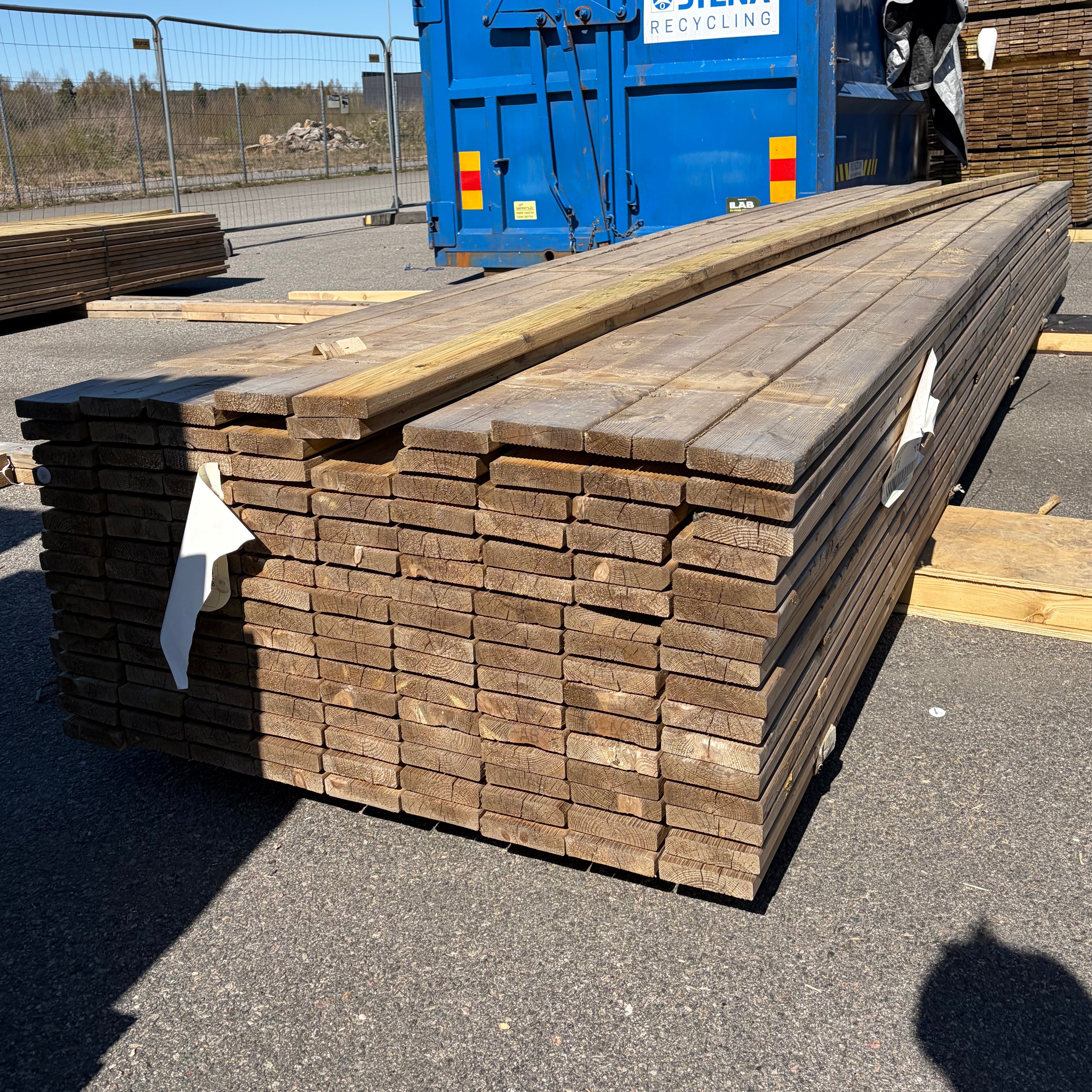 Paket Tryckimpregnerad Rillad Trall 28x120mm, 144st 5,10m