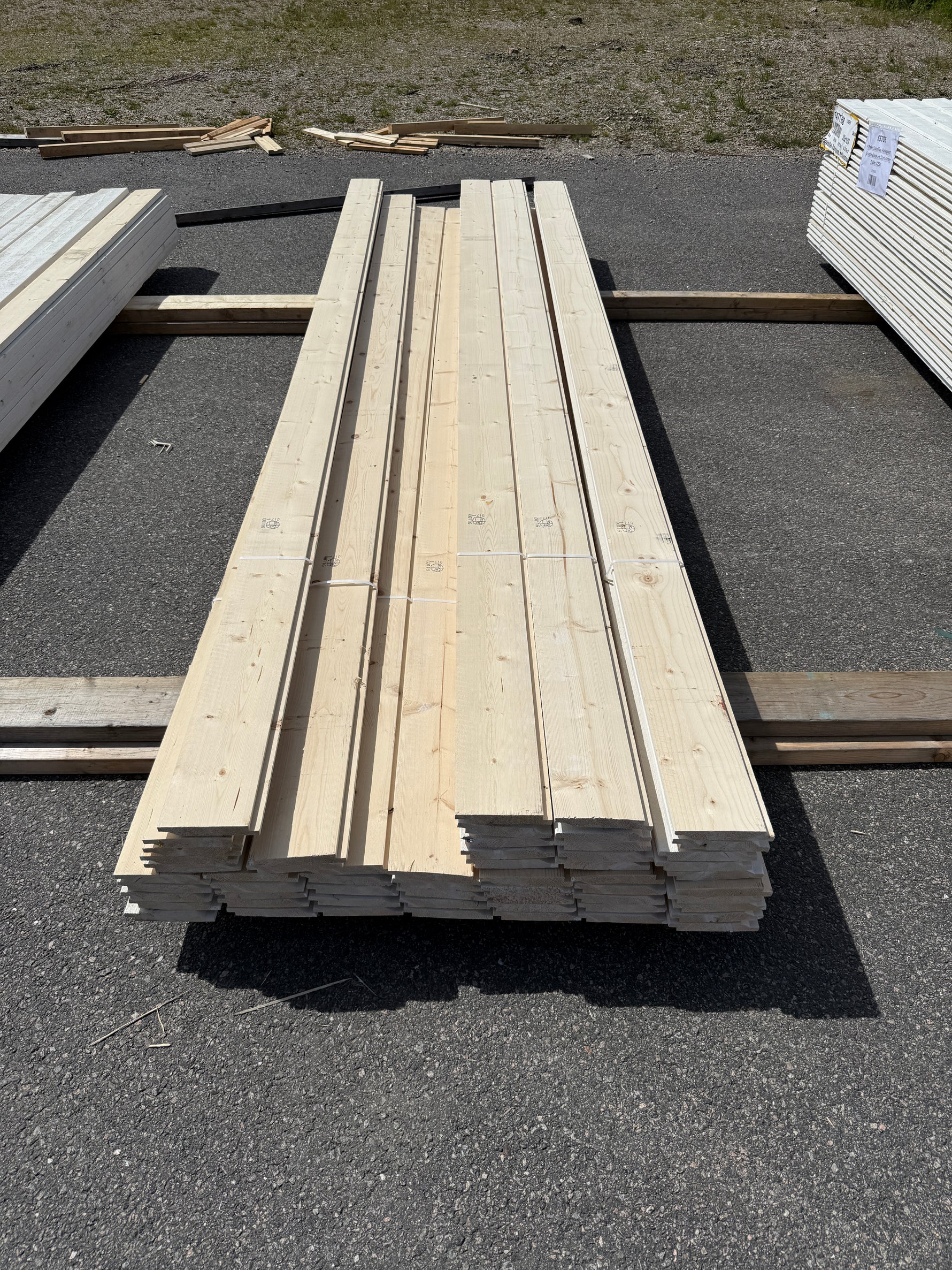 Paket Ytterpanel Enkelfas Halvspont 22x145mm, 57st 3.60m Grundmålad
