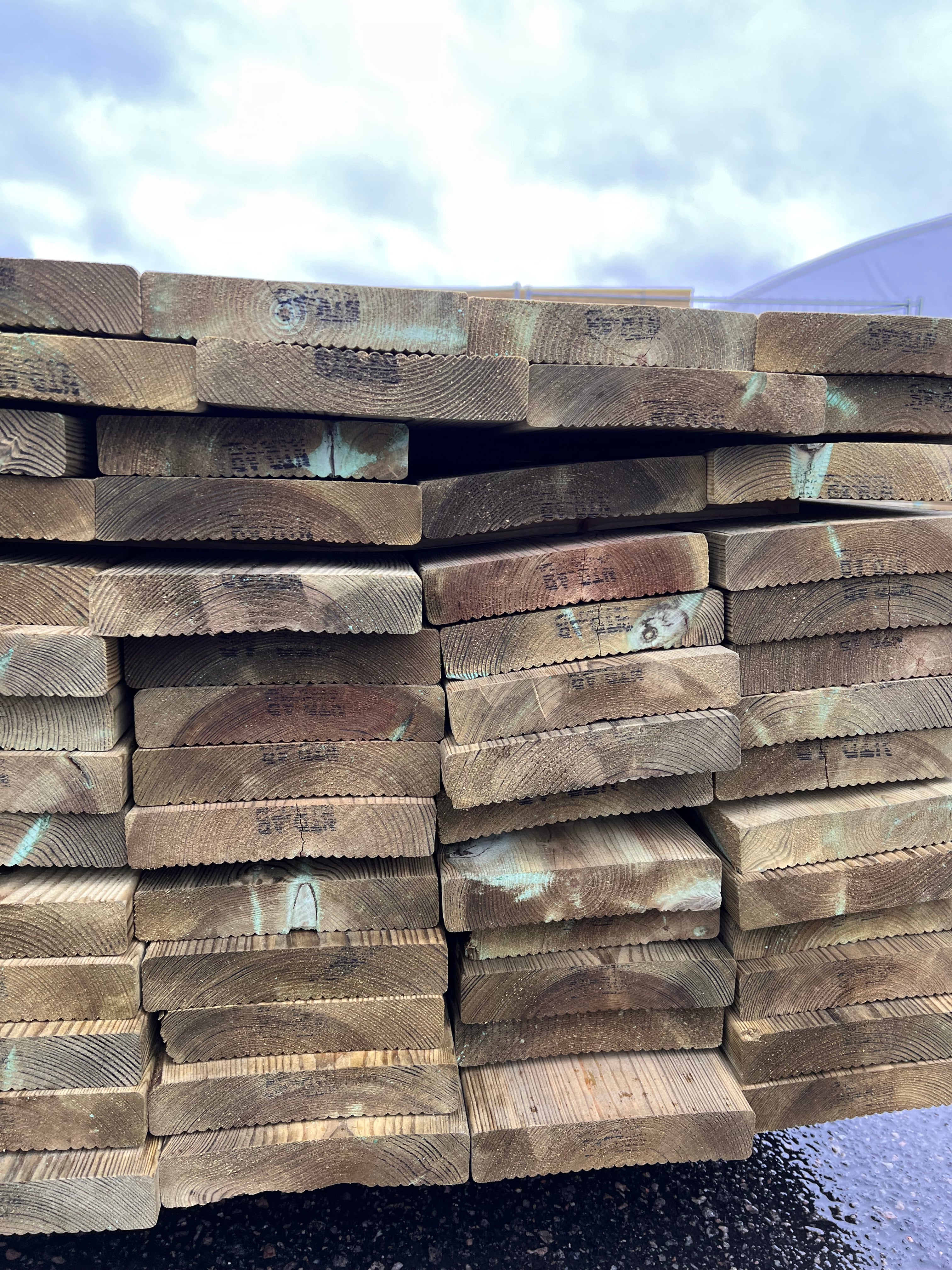 Paket Trall Rillad 28x145mm – 97 st 4.20m Tryckimpregnerad B-sort