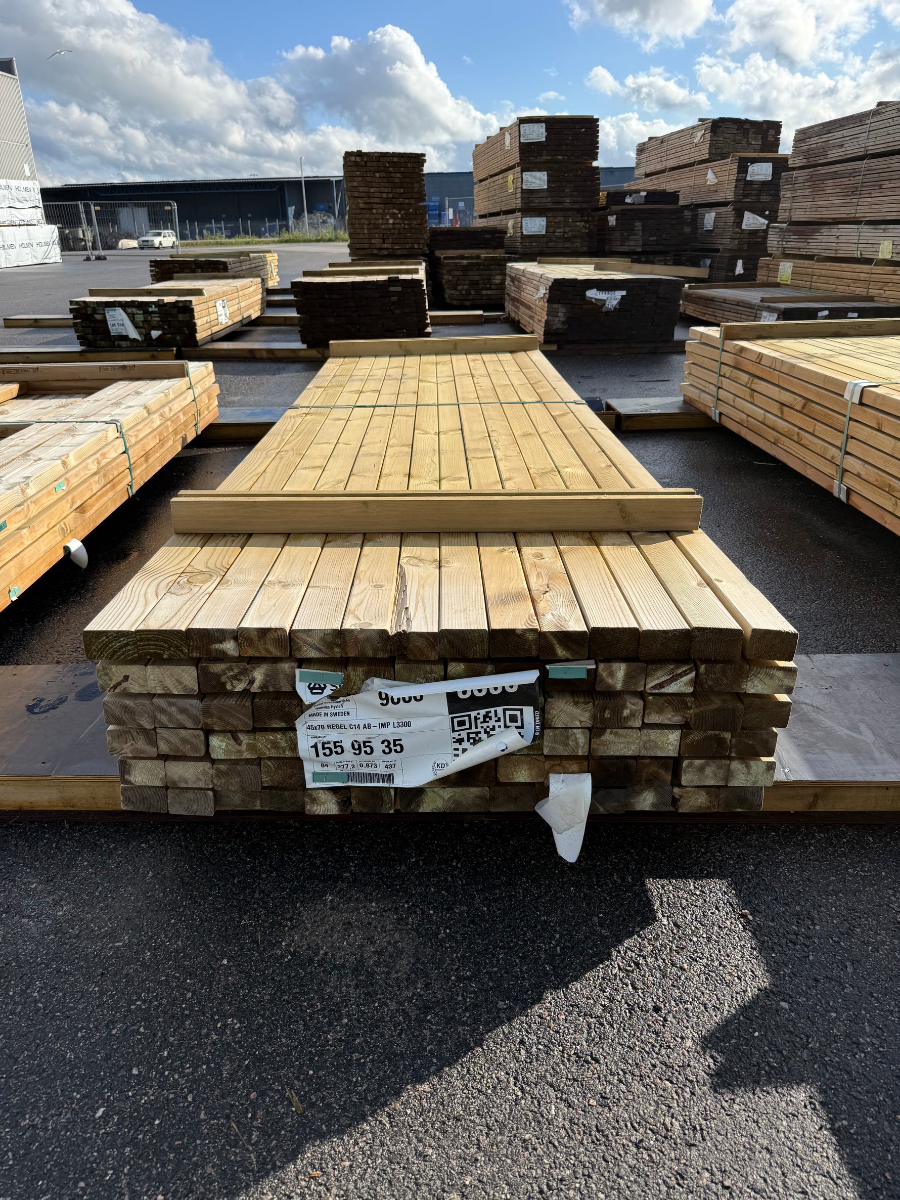 Paket Tryckimpregnerade Reglar 45x70mm, 84st 3.30m (C14)