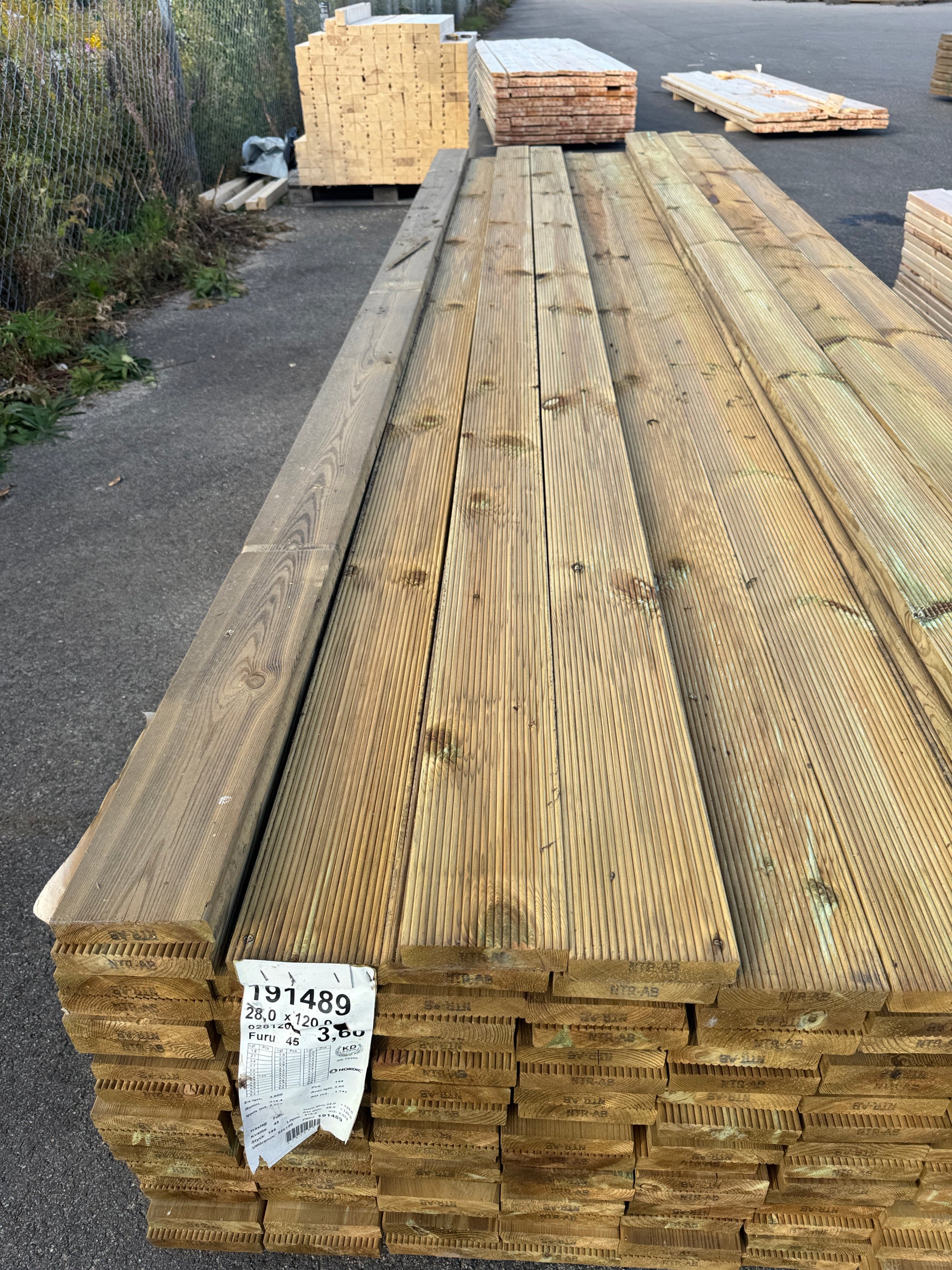 Paket Rillad Trall 28x120 – 144st – 3.60 m – NTR AB A-sortering