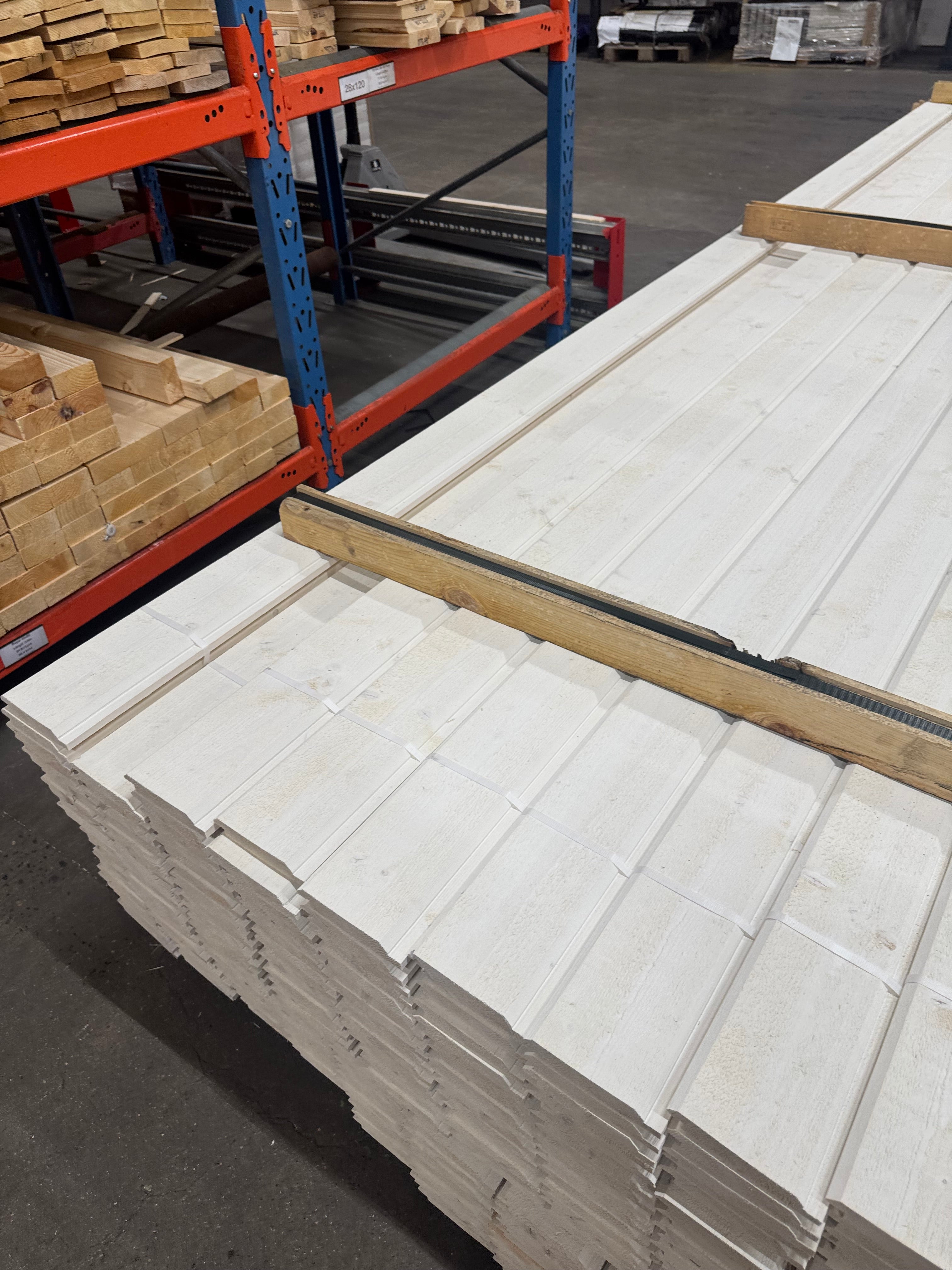Paket Ytterpanel Dubbelfas 22x120mm – 220 st 5,40 m (Grundmålad vit)