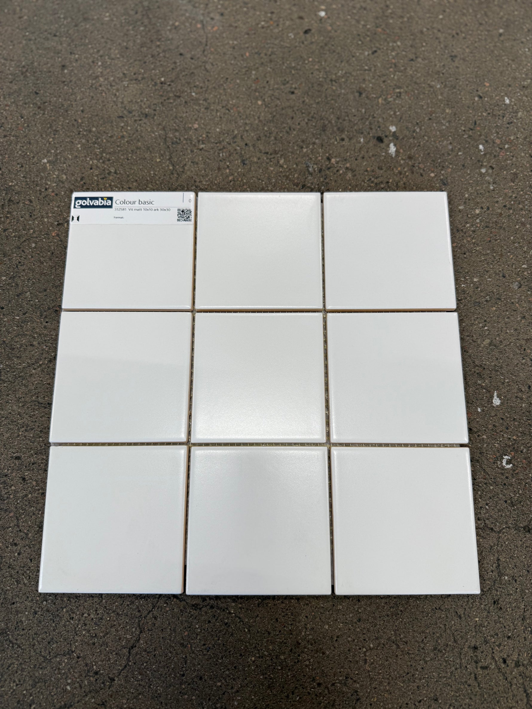 Kakel Plattor-  Vit Matt, 10x10 - Spirec