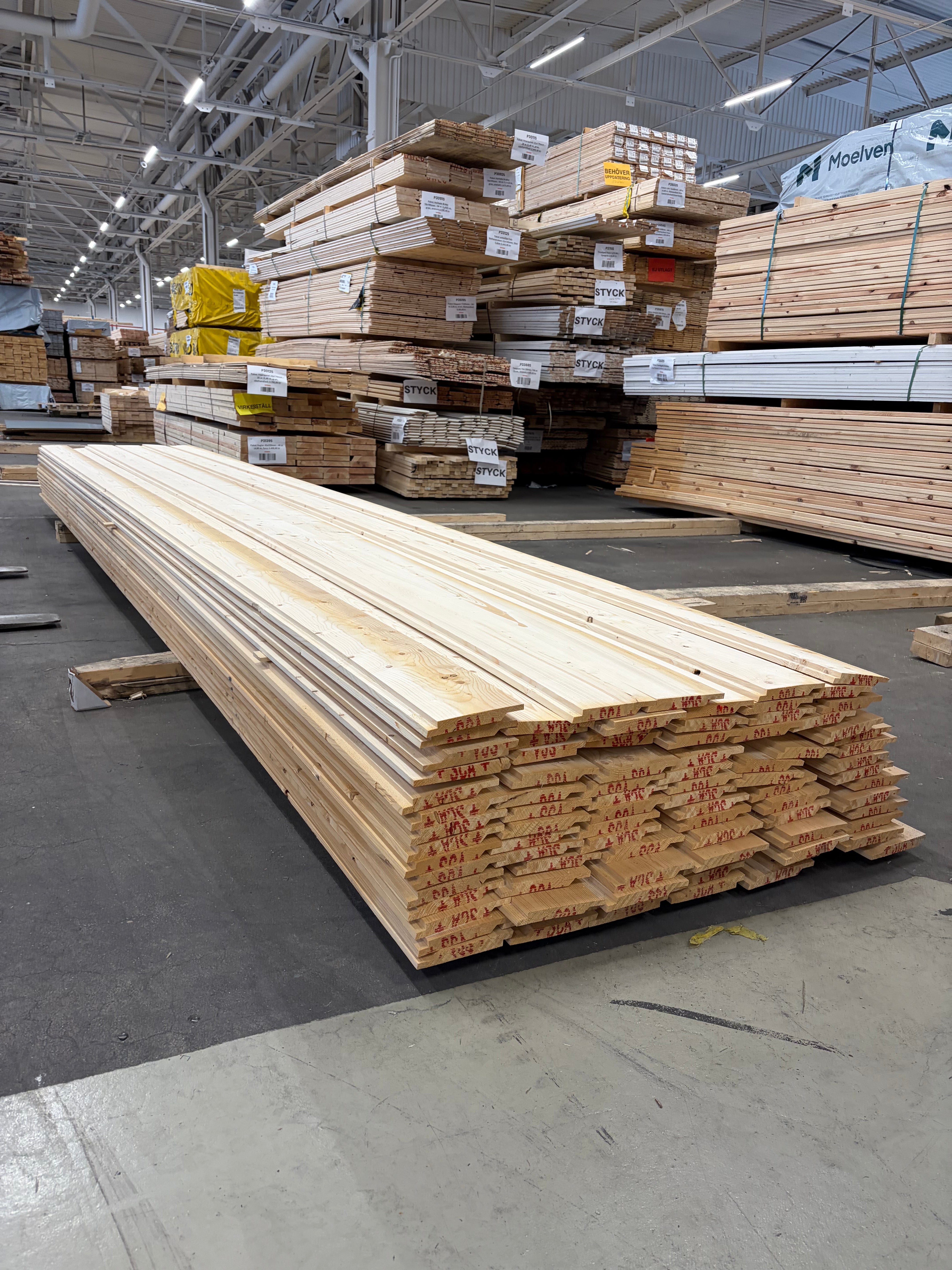 Paket Ytterpanel 21×160 – 88 st (5.40 m) Obehandlad