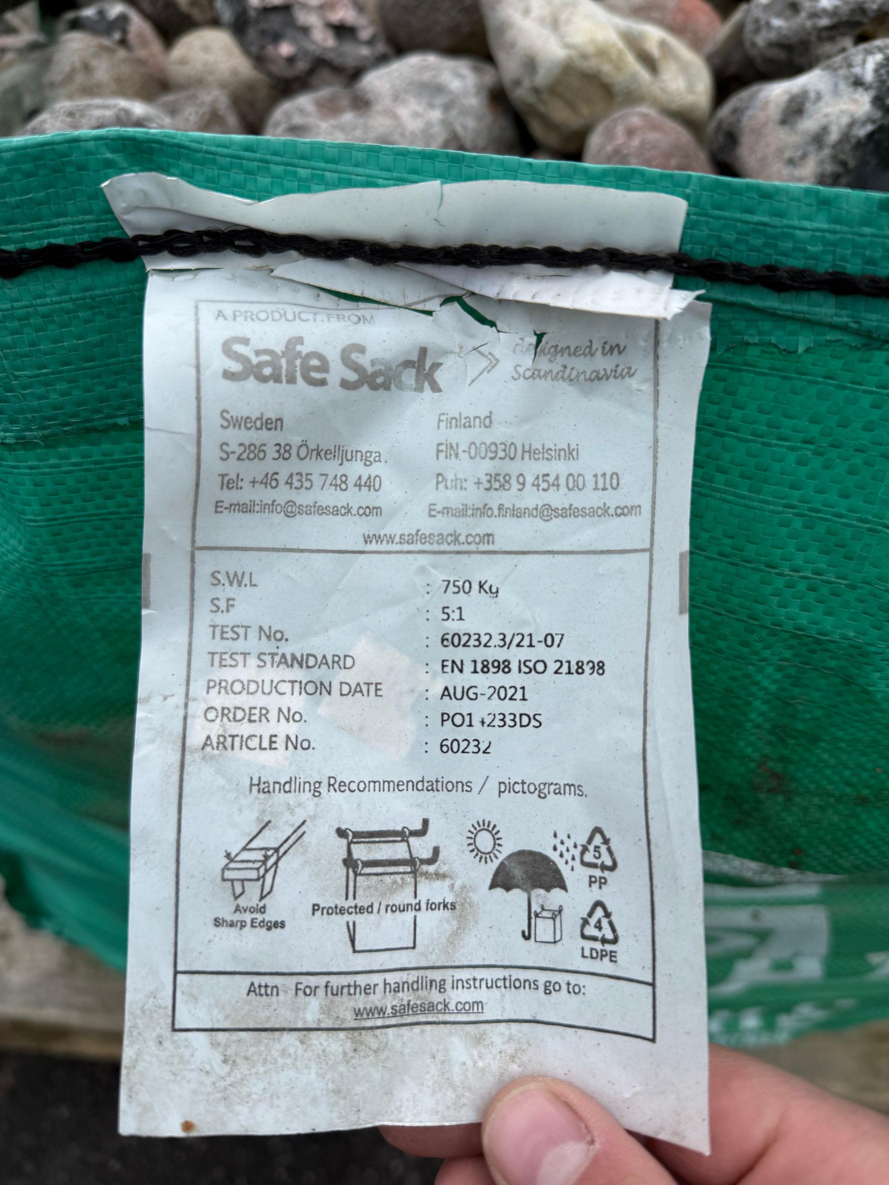 Dekorsten 60–90 mm – Sjösten Svart/Vit (säljs per säck)
