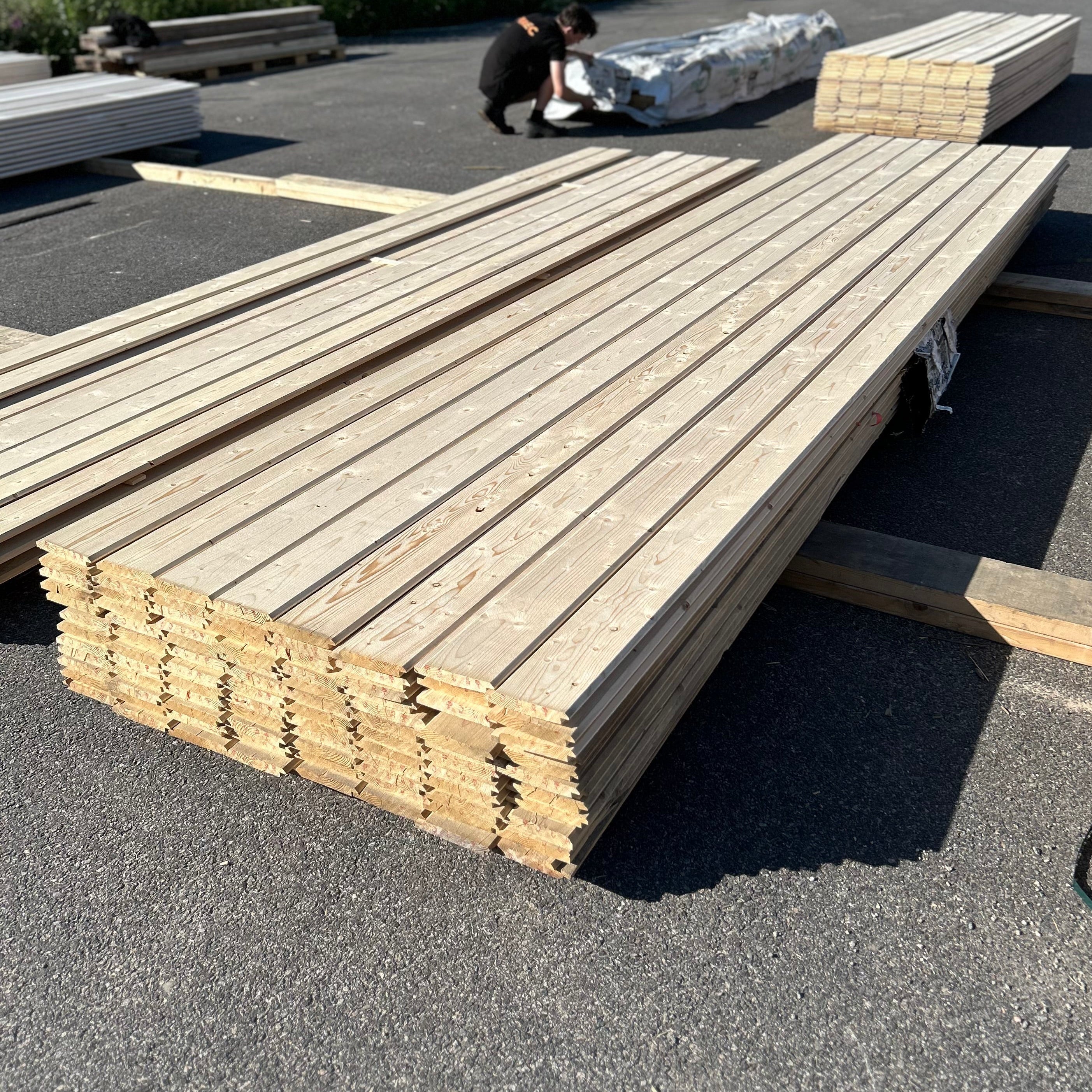 Paket Ytterpanel Dubbelfasspont 22x145mm, 96st 4.80m Obehandlad
