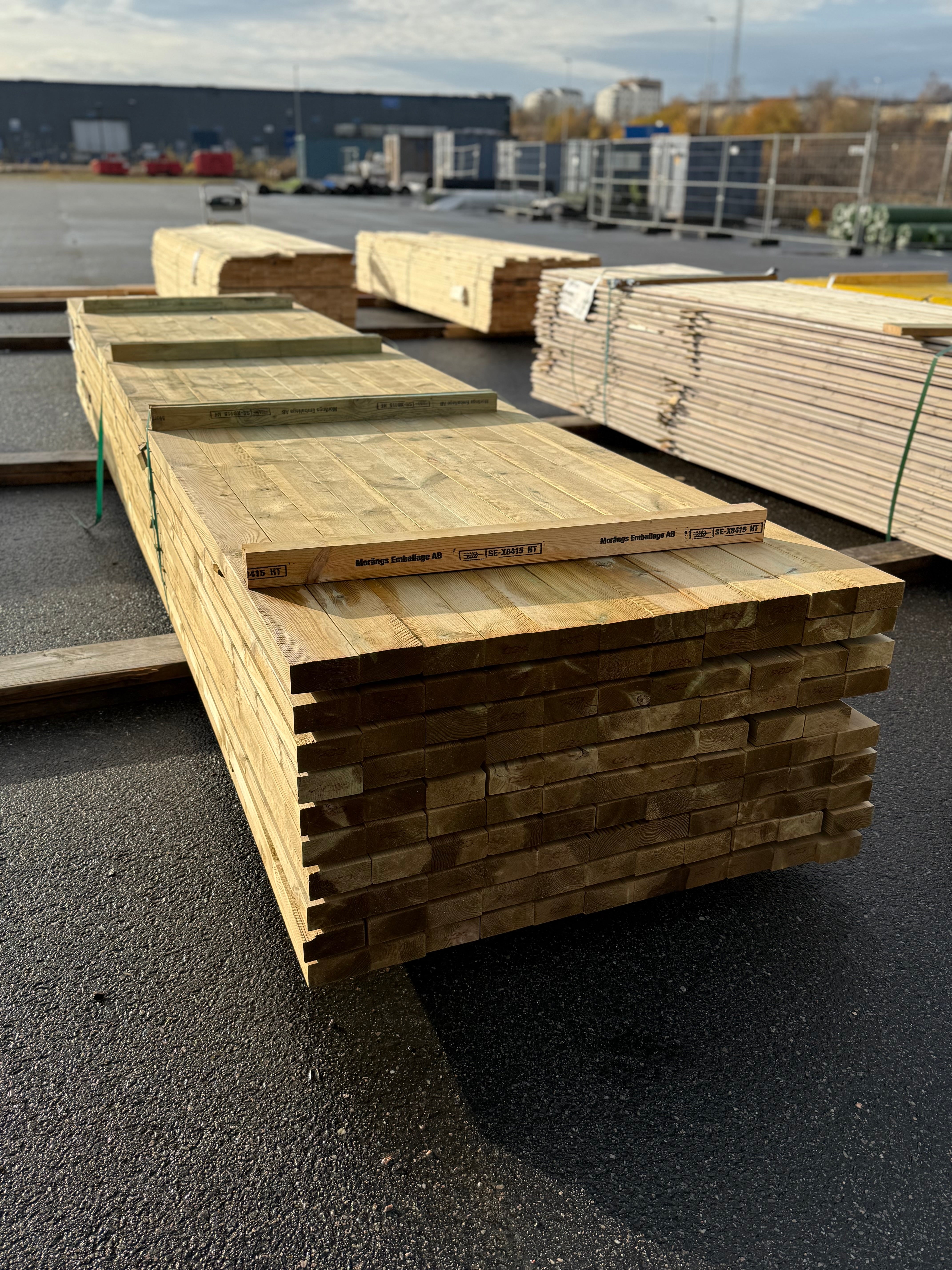 Paket Tryckimpregnerade Reglar 45x95mm – 110 st (4,80 m, Furu C14)