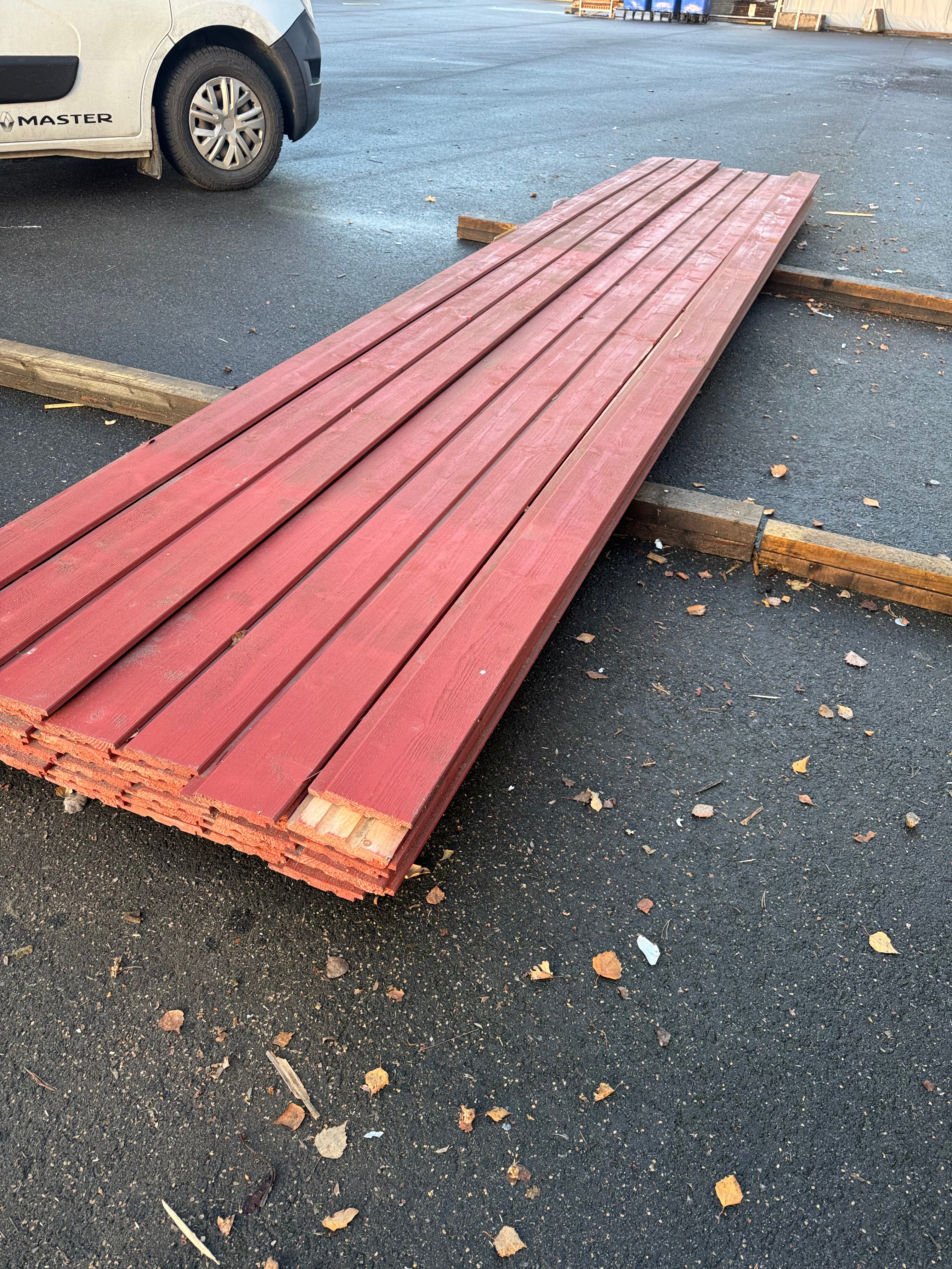 Paket Ytterpanel Falsad Enkelfas 21x147 mm – 46 st (5,10 m, Brandröd)