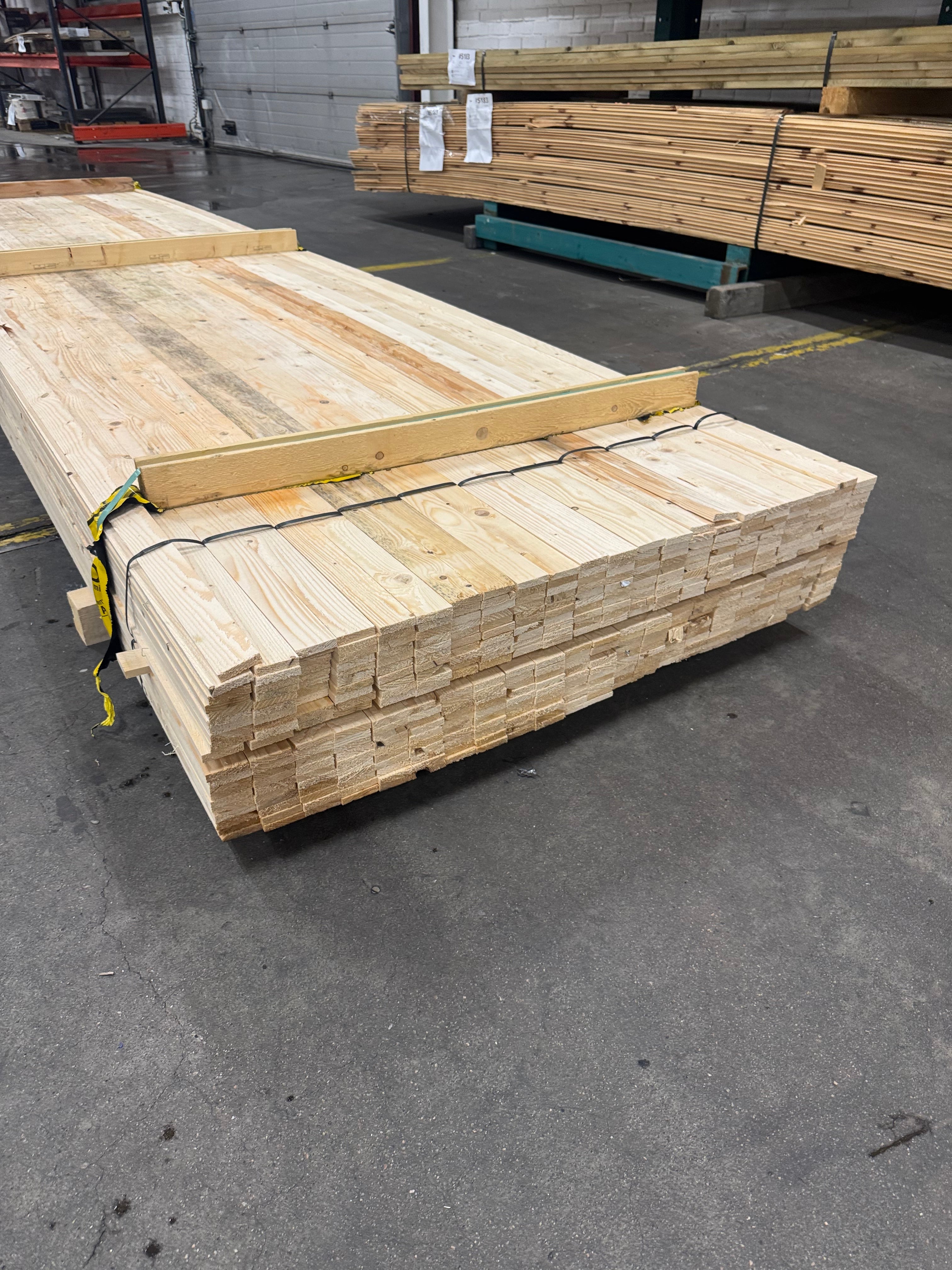 Paket Läkt 12x48mm – 440 st (4,80 m, Obehandlad Gran, Vattenskadad/Utsorterad)