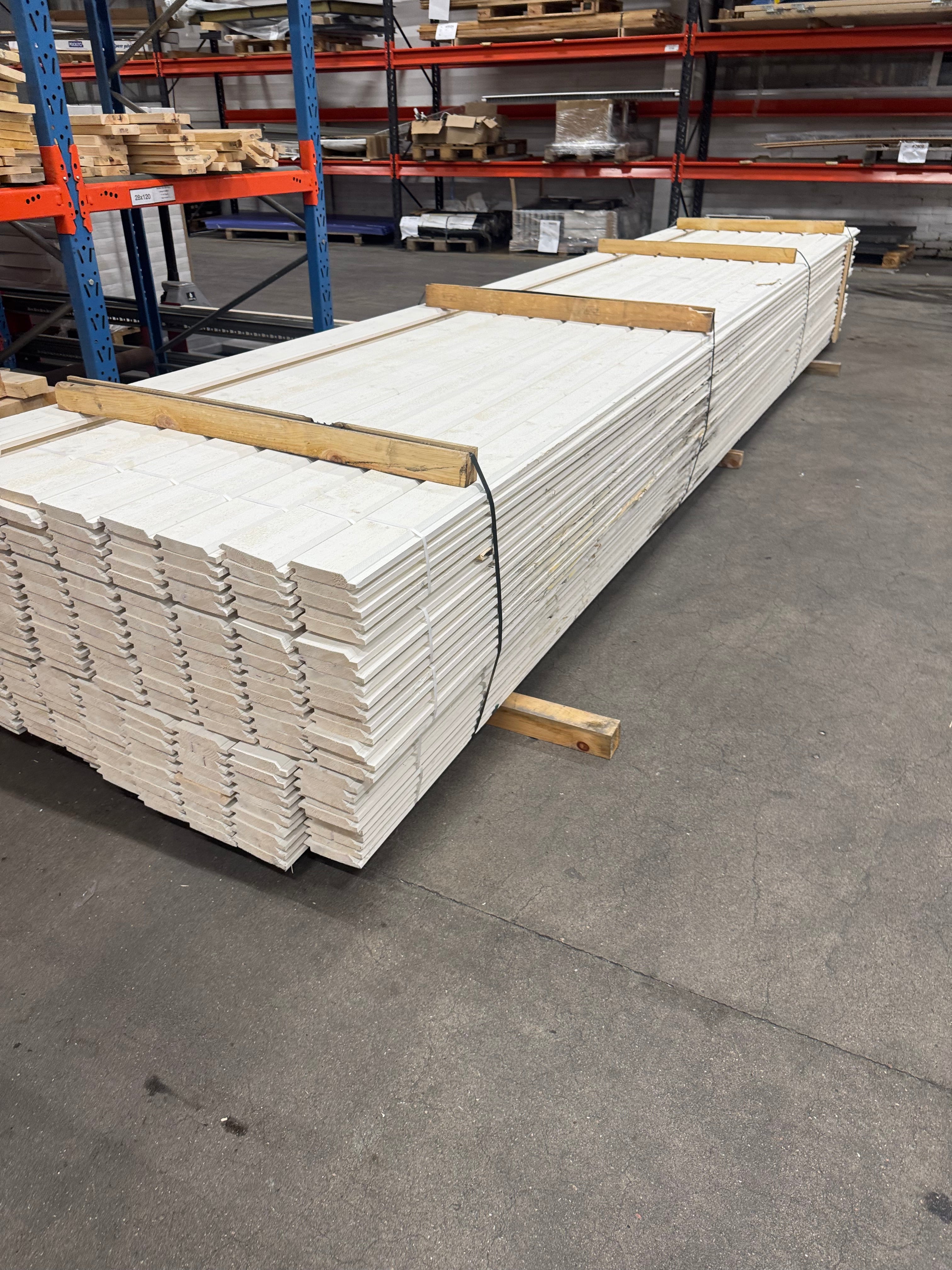 Paket Ytterpanel Dubbelfas 22x120mm – 220 st 5,40 m (Grundmålad vit)