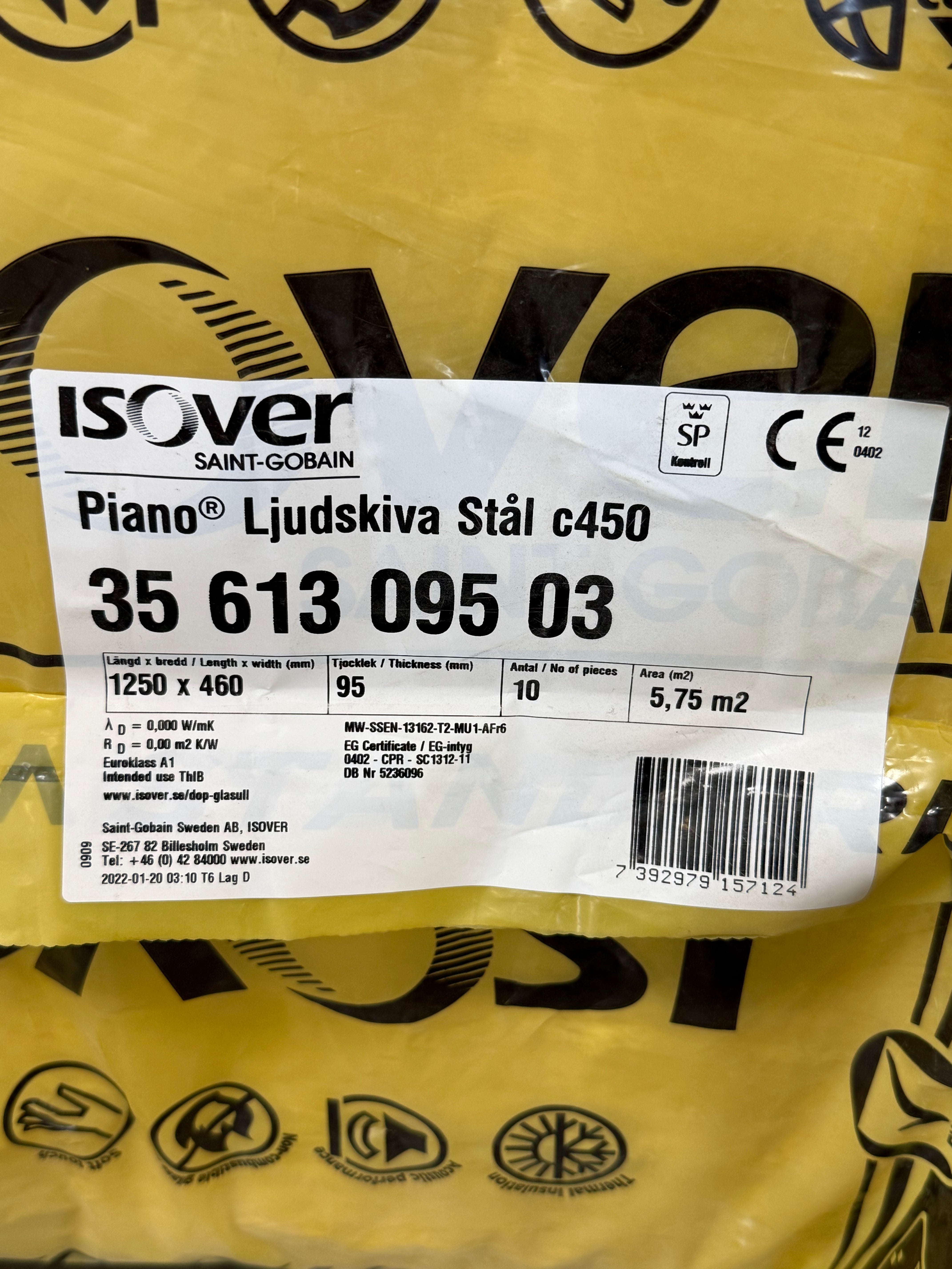 Paket Ljudskiva ISOVER 95mm 2pkt