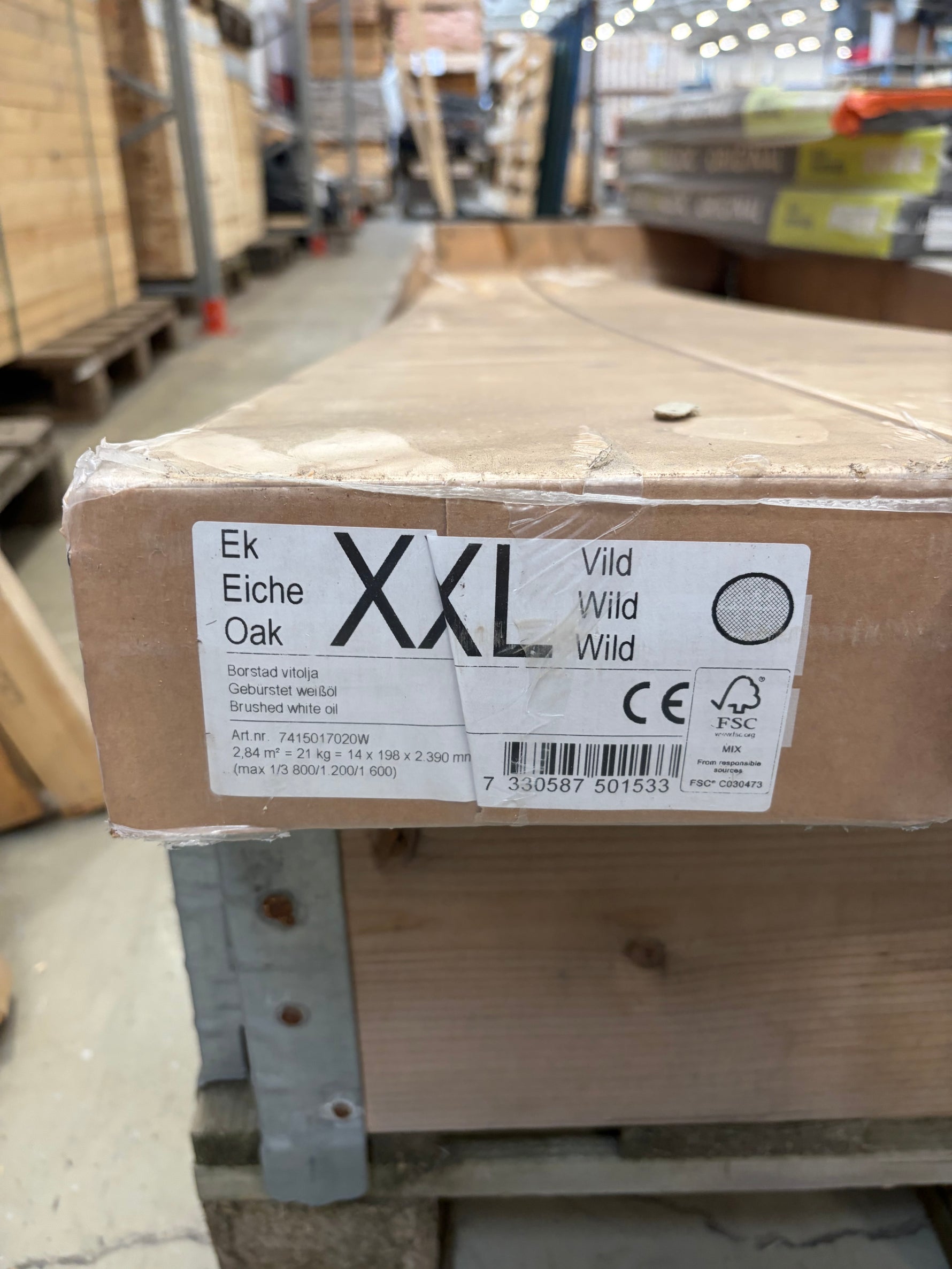 Paket Parkettgolv Ek Borstad Vitolja – 2 paket, ca 5,68 kvm - Spirec