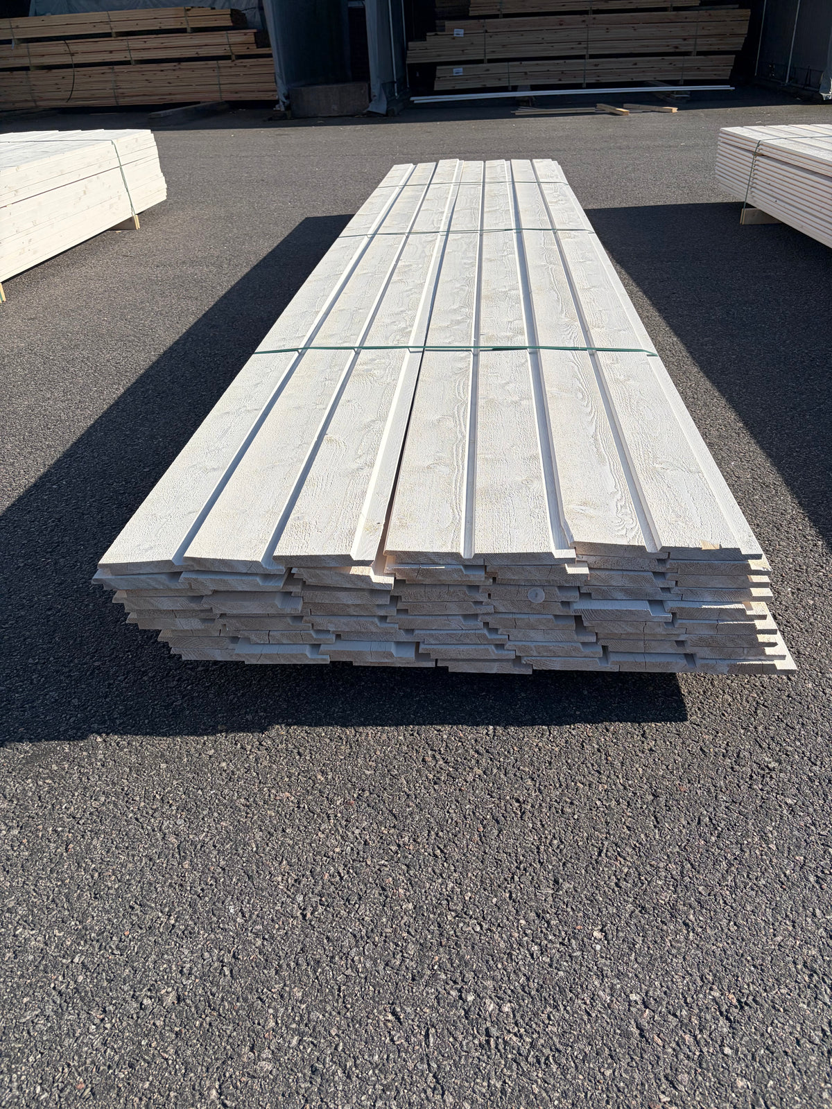 Paket Ytterpanel Dubbelfas 22×145 mm 4,50 m – Vit Grundmålad, 63 st