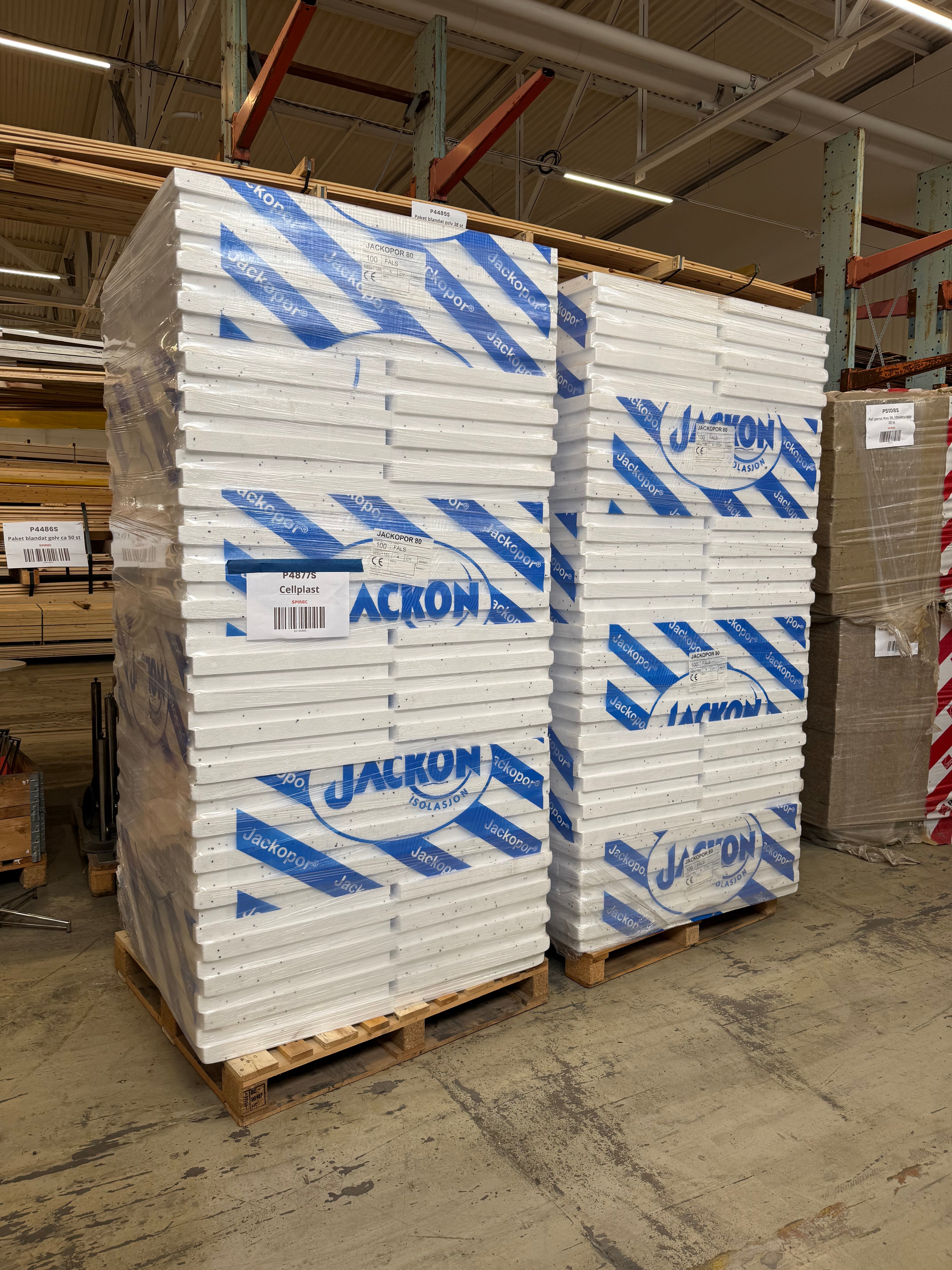 2 Pall Cellplast JACKOPOR 80 100mm Fals 585x1185mm