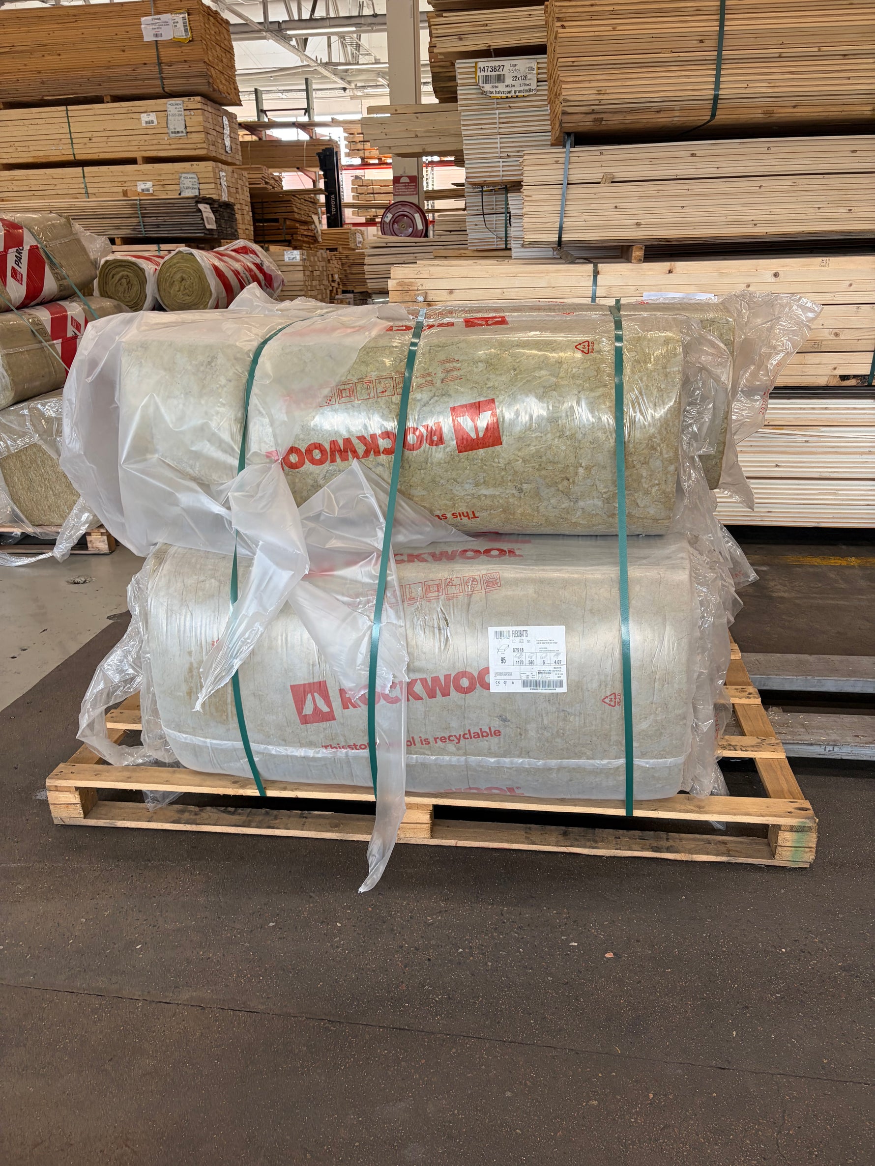 Pall ROCKWOOL Isolering 70/95mm – 8 balar