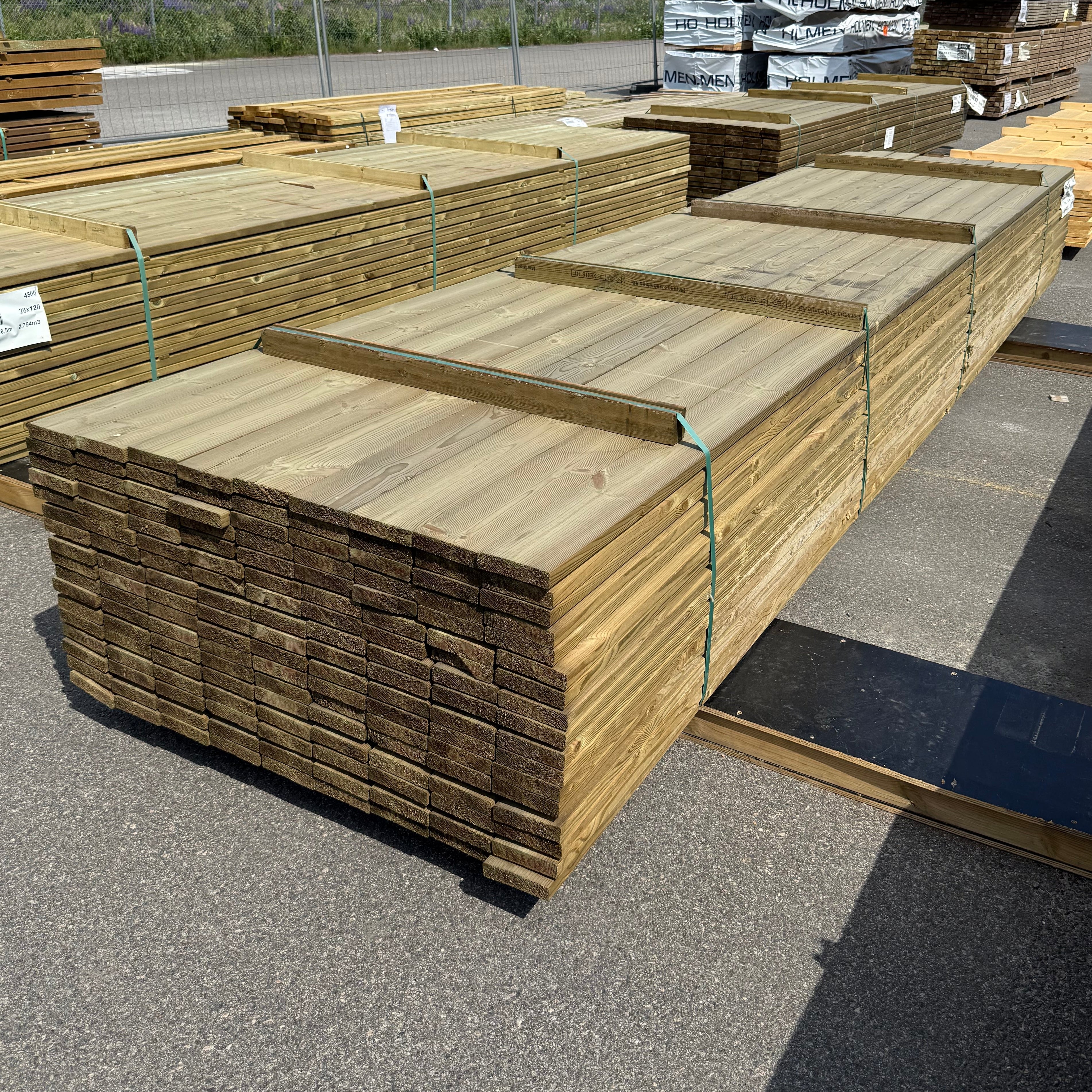 Paket Tryckimpregnerad Trall 28x120mm, 153st 4,80m