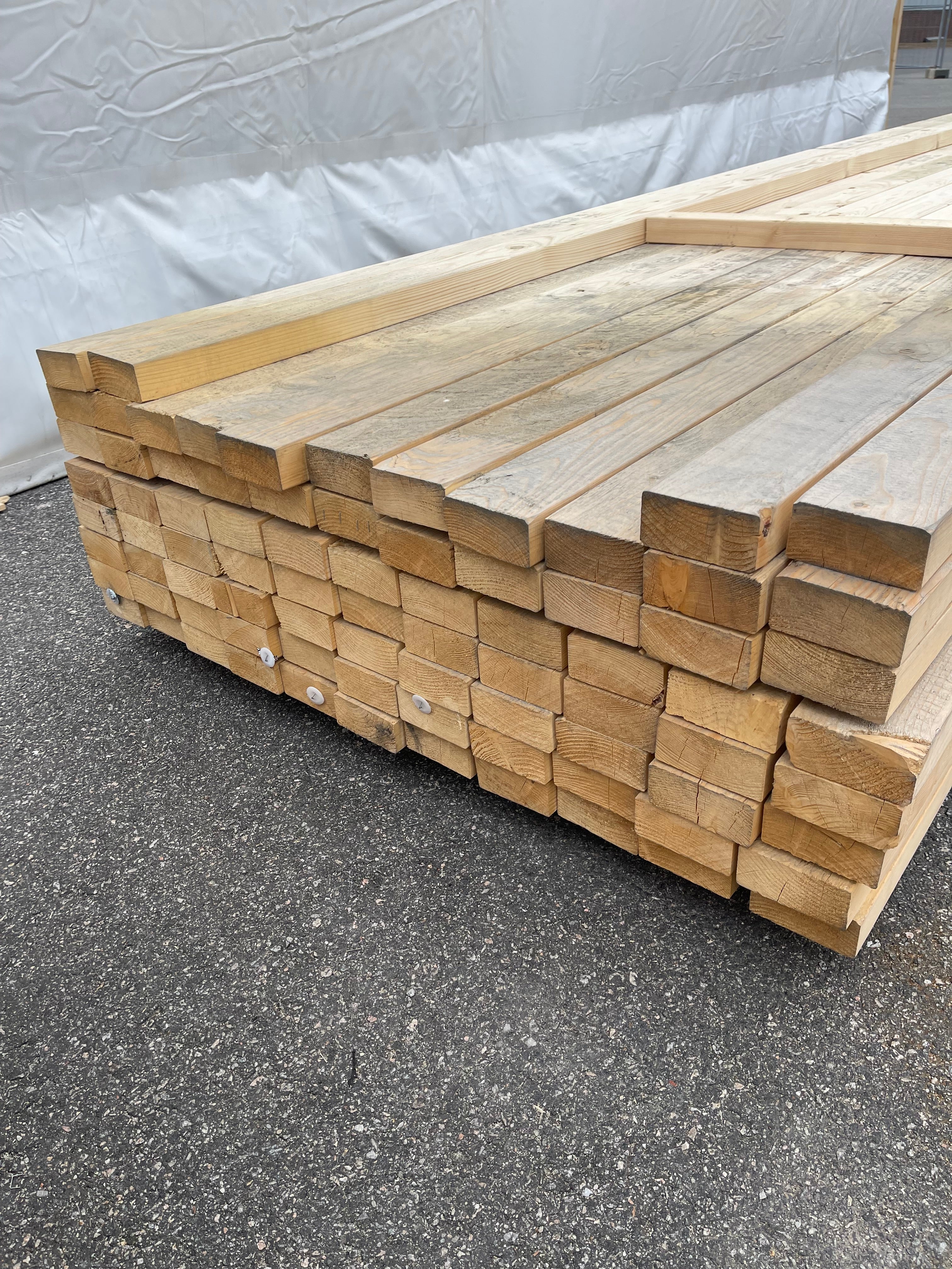 Paket Reglar 45x95 mm – 4,80 m – 81 st – Obehandlad