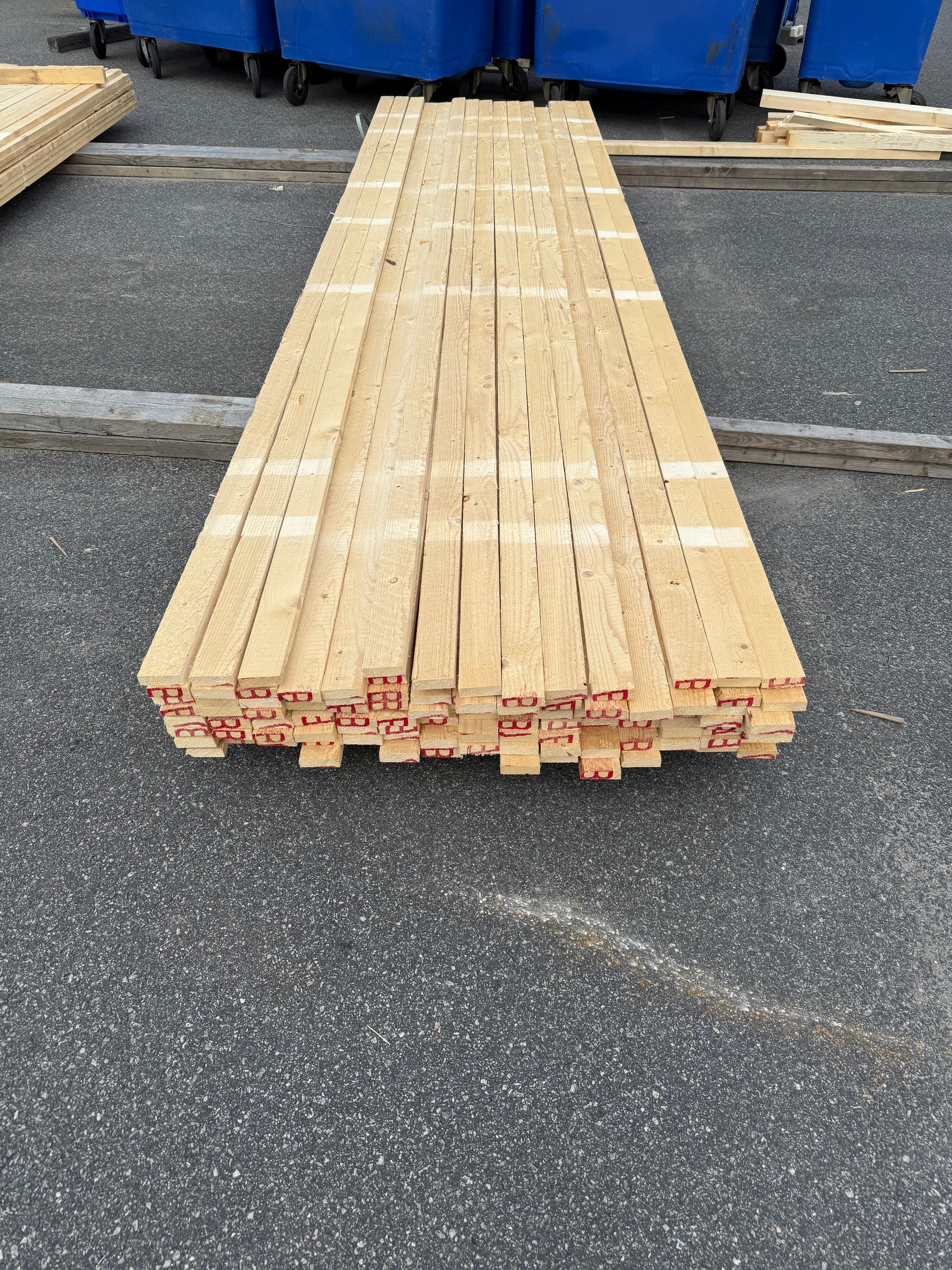 Paket Brädor 19x63mm – 117 st (3,90 m, gran, ohyvlad/råsågad)