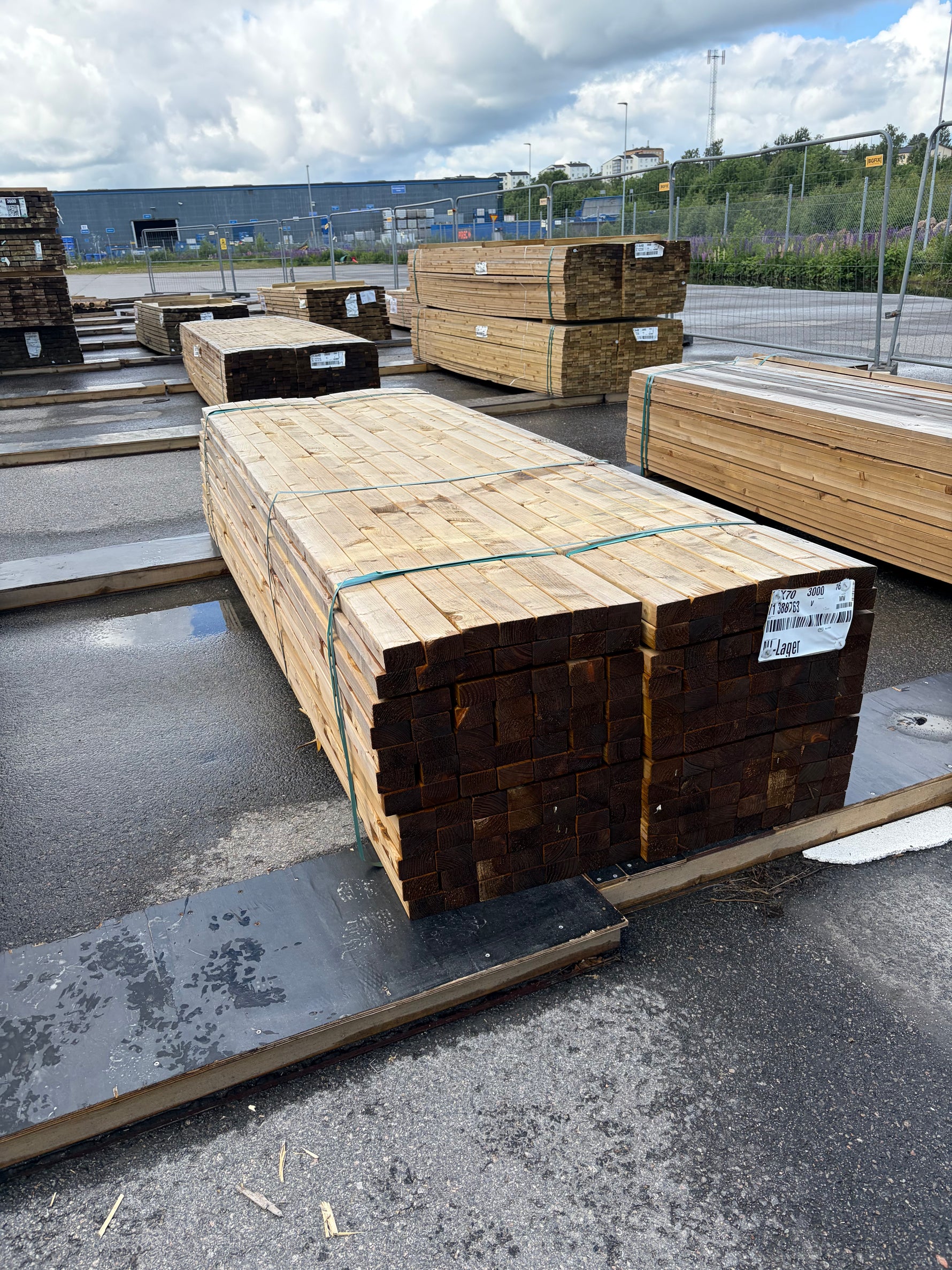 Paket Tryckimpregnerade Reglar 44x70mm, 168st 3,00m