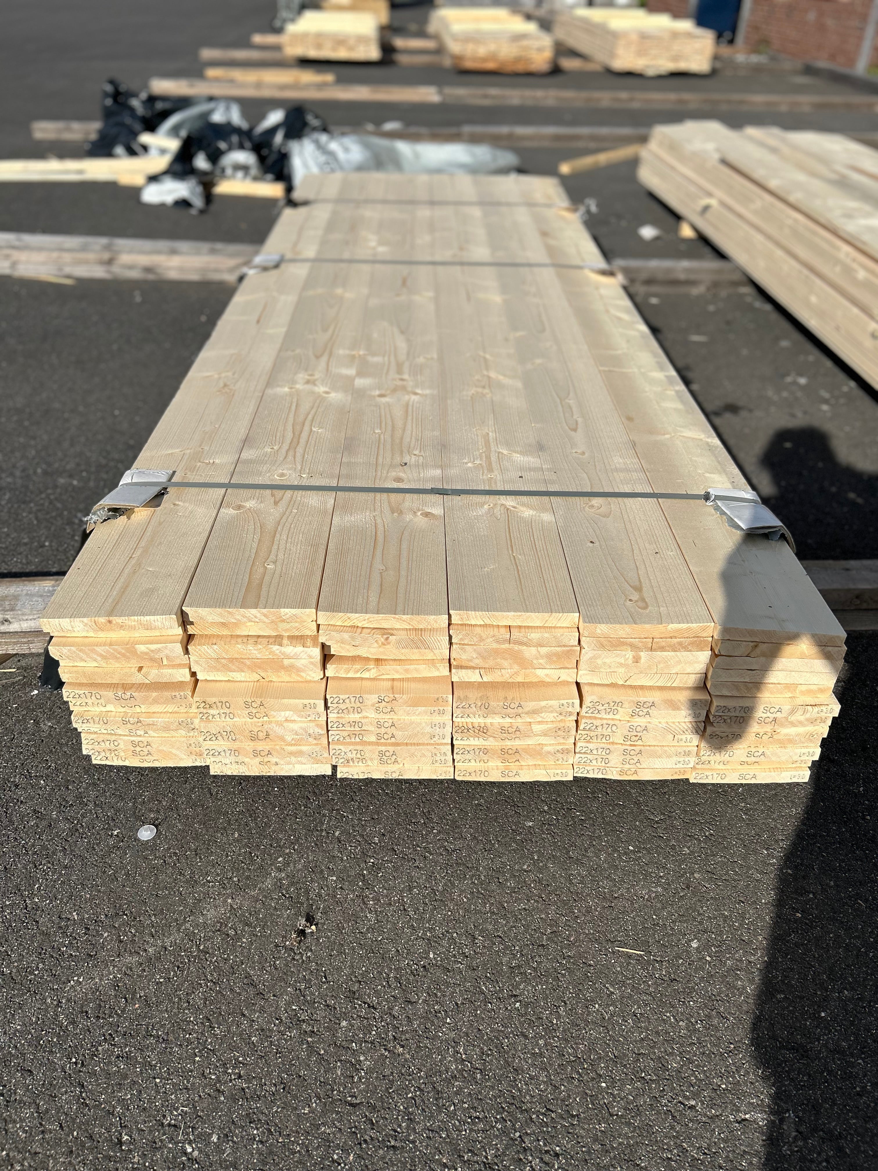 Paket Finsågad Panel 22x170mm 72st 3.0m – Andra sortering