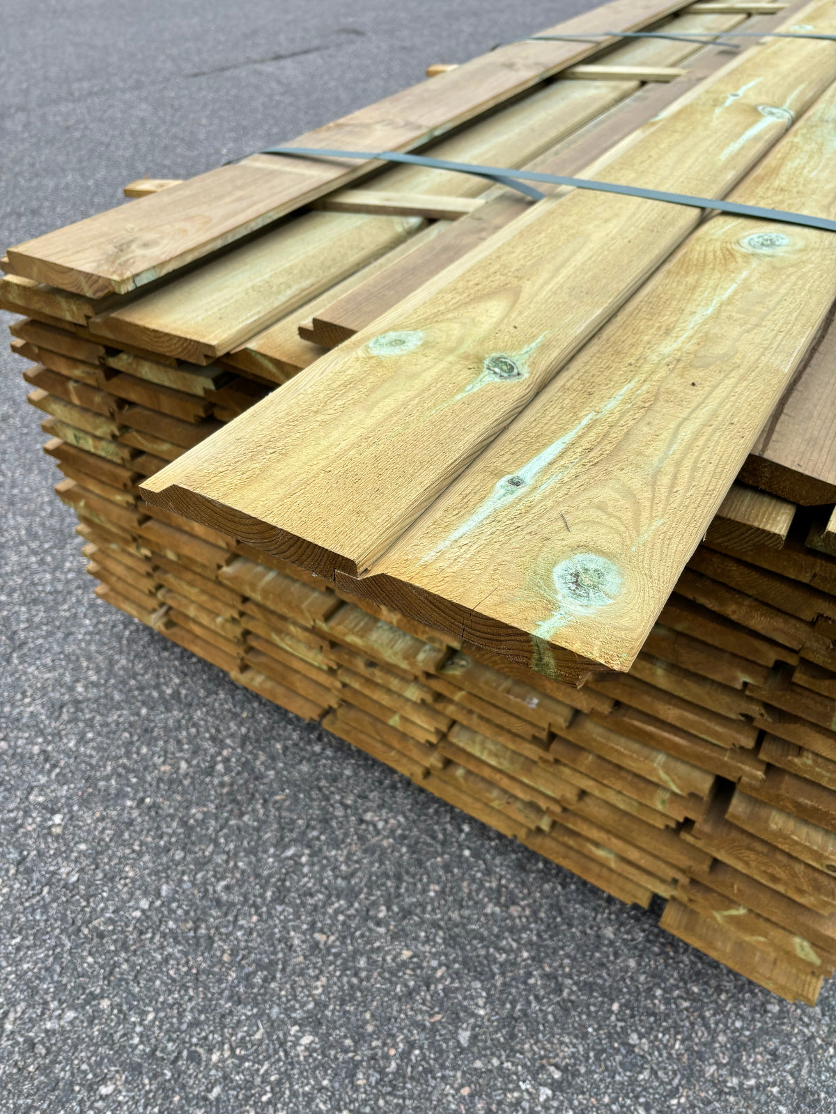 Paket Tryckimpregnerad Ytterpanel Enkelfas Halvspont 22x145mm – 118st