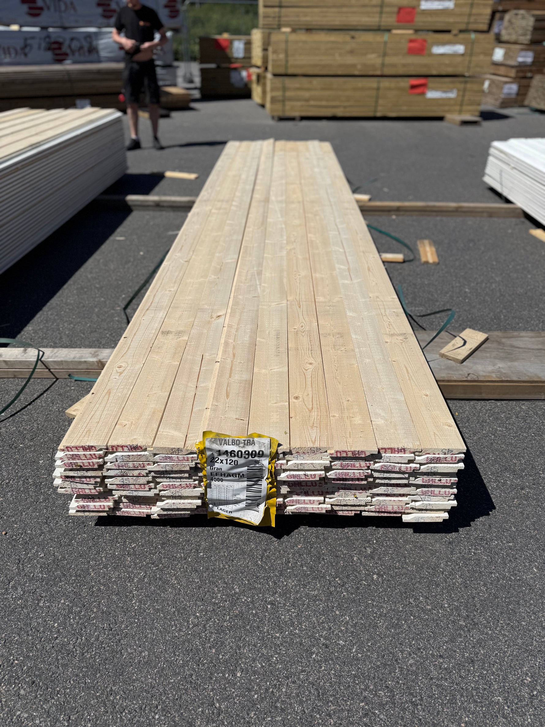 Paket Ytterpanel Enkelfas Halvspont 22x120mm, 108st 4.50m- Grundmålad