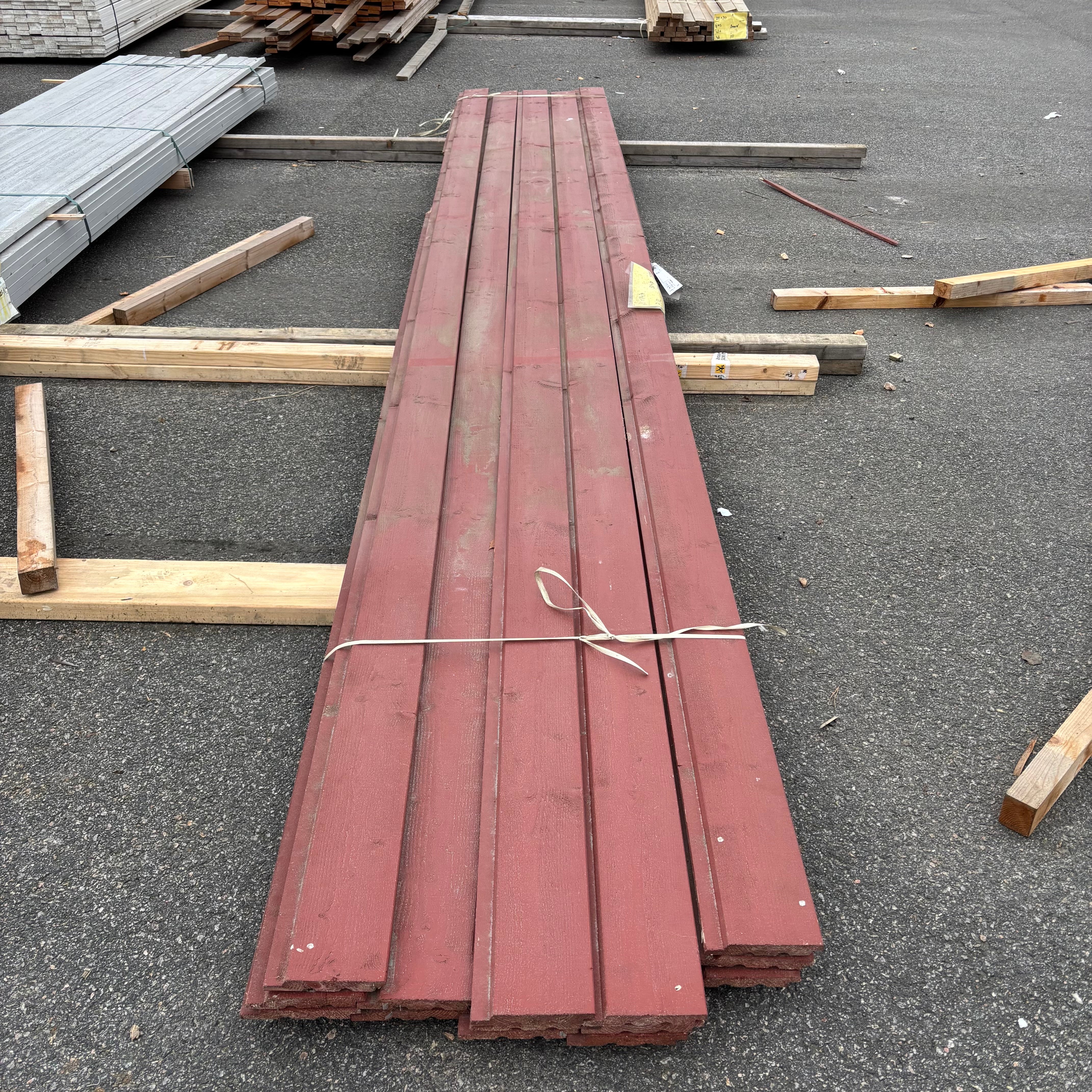 Paket Ytterpanel Falsad Enkelfas 24x147 mm – 14 st (5,10 m, Brandröd)