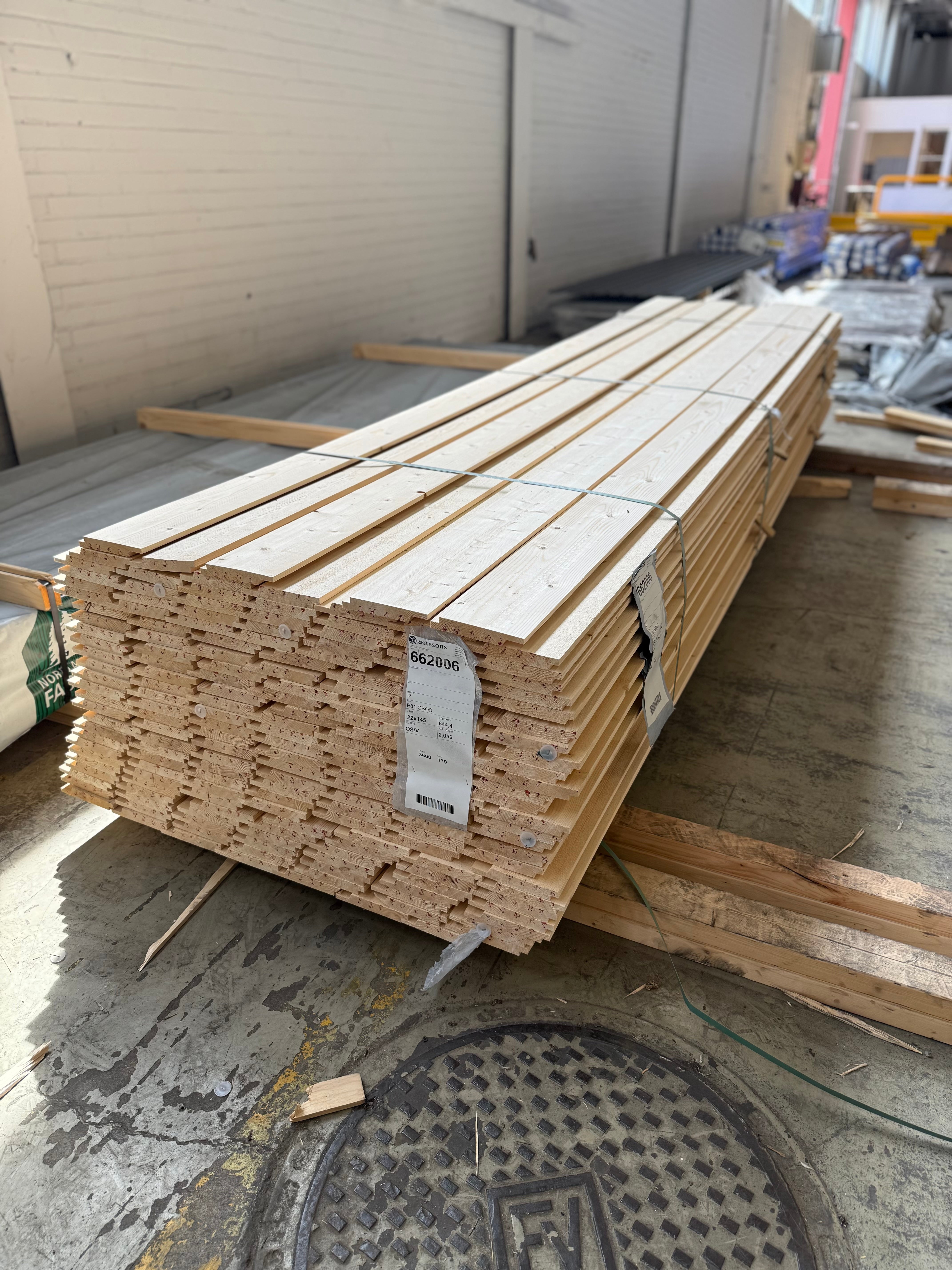 Paket Ytterpanel 22x145 mm – 3,60 m – 175 st – Obehandlad