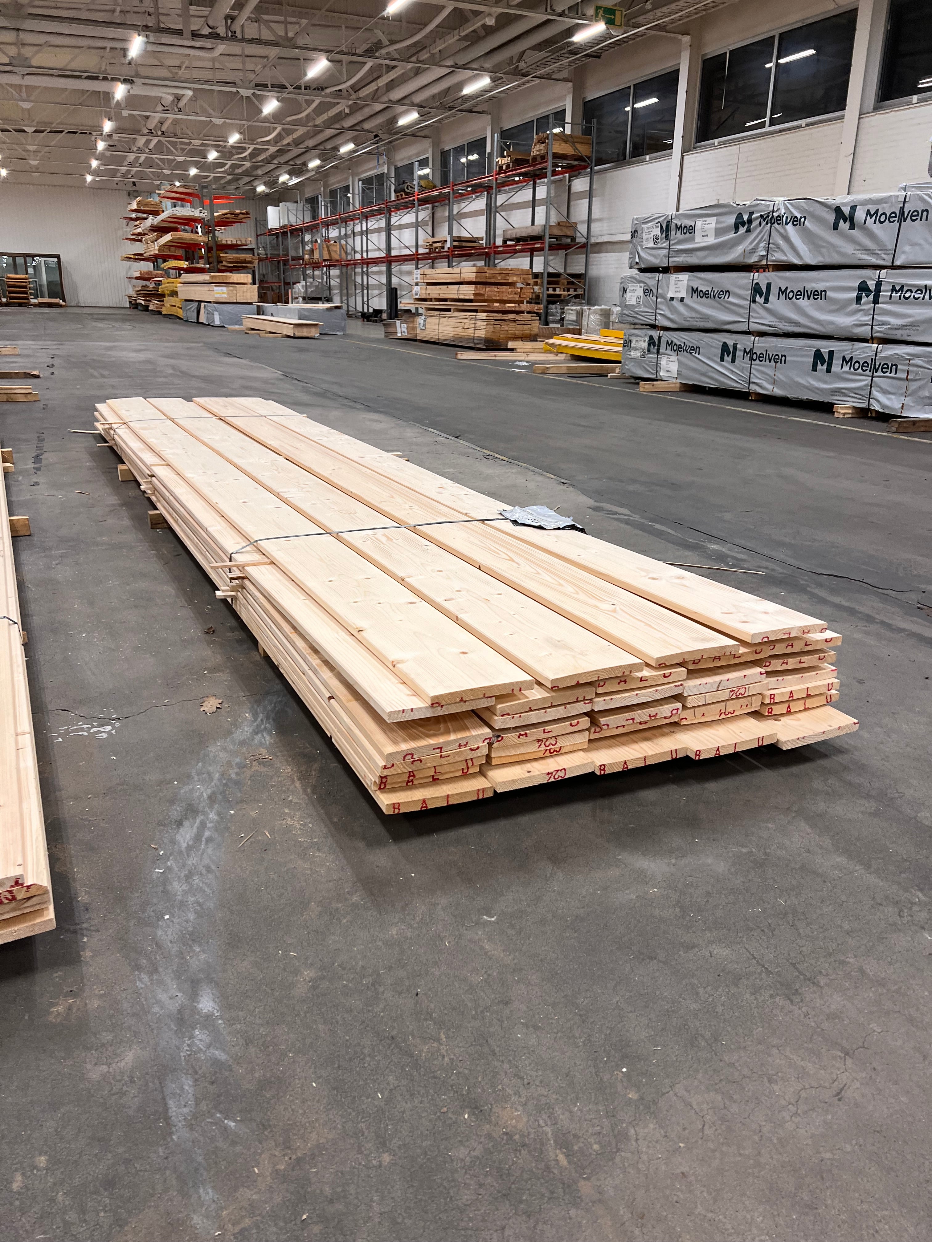 Paket Brädor Runtomhyvlat 20,3x194mm – 34 st (4,50–5,10 m, Utskott, Gran)