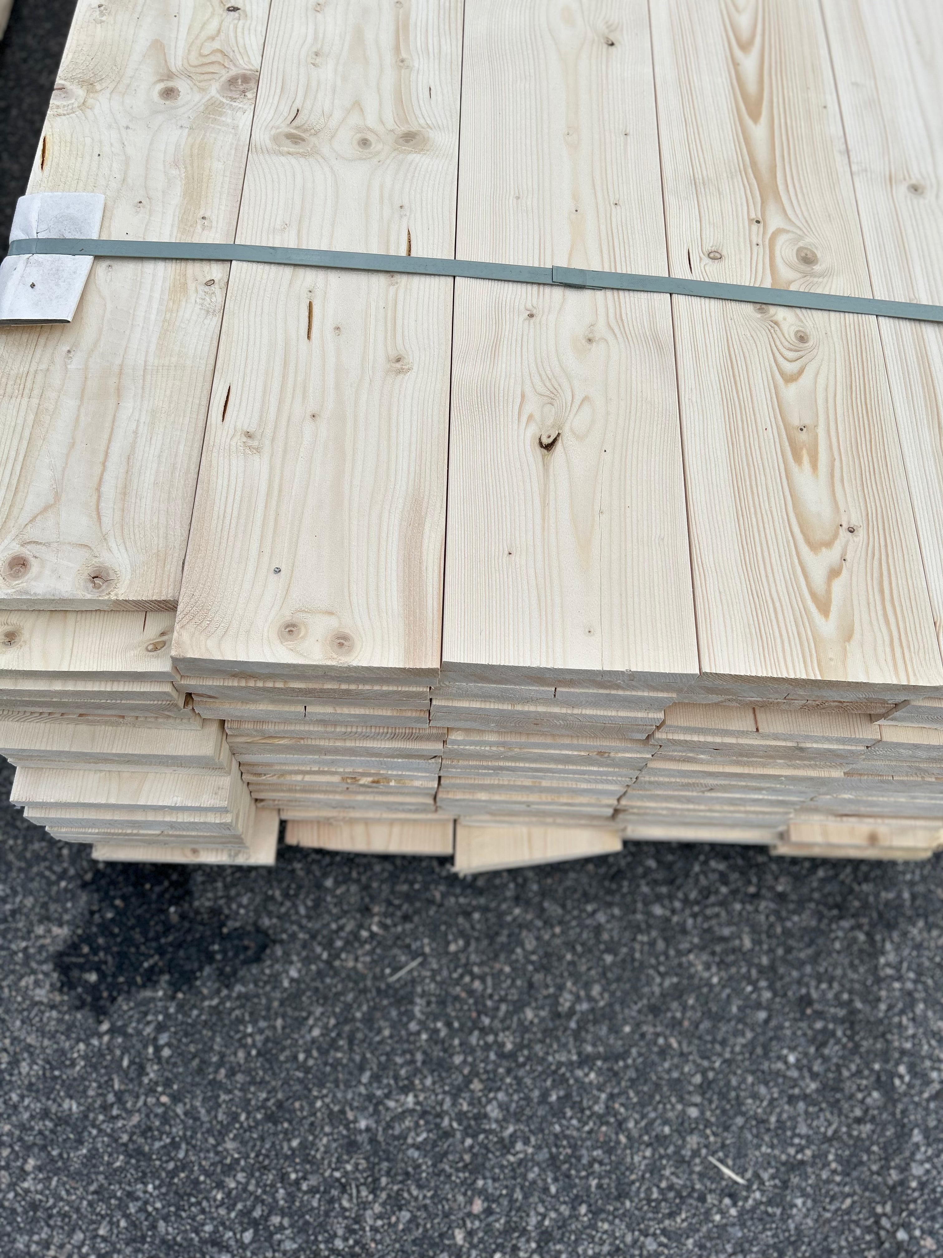 Paket Finsågad Panel 22x195mm 112st 4.20–5.40m – Andra sortering