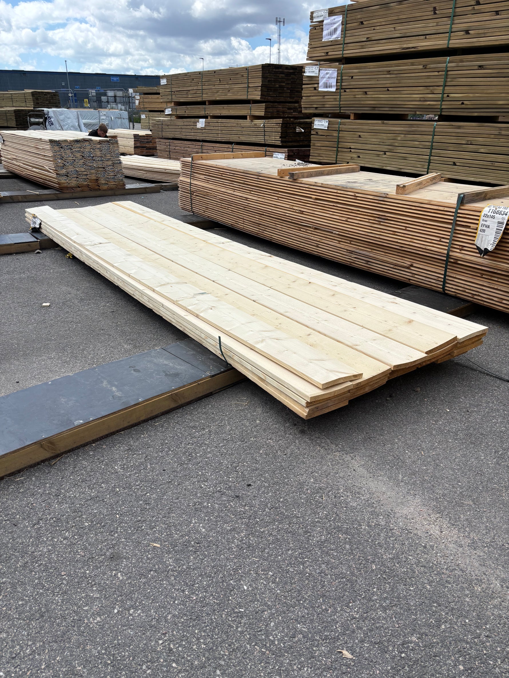 Paket Finsågade Brädor 22x220mm, 22st 4,50m