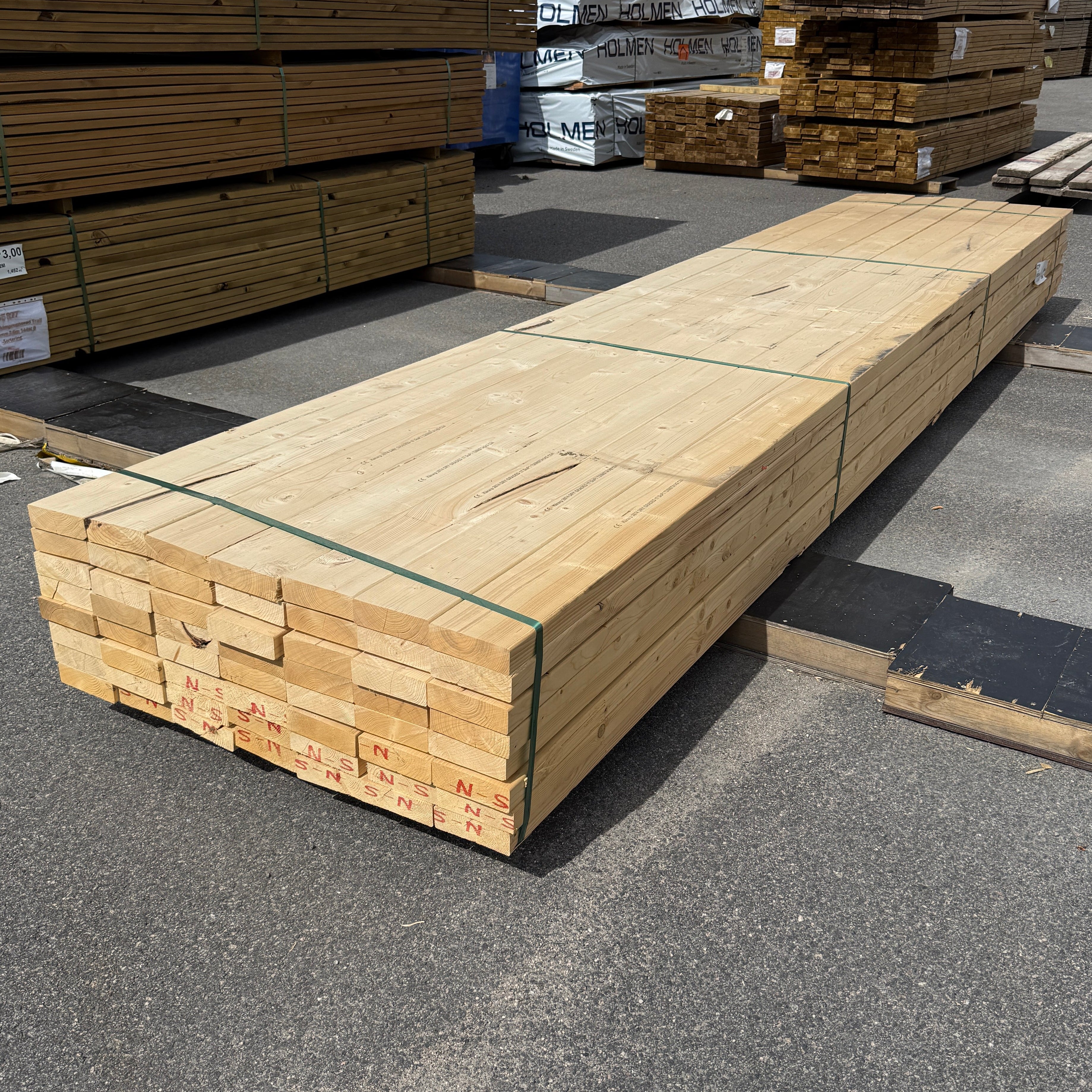 Paket Reglar 45x145 mm – 56 st (4,80 m, Gran) B-sortering