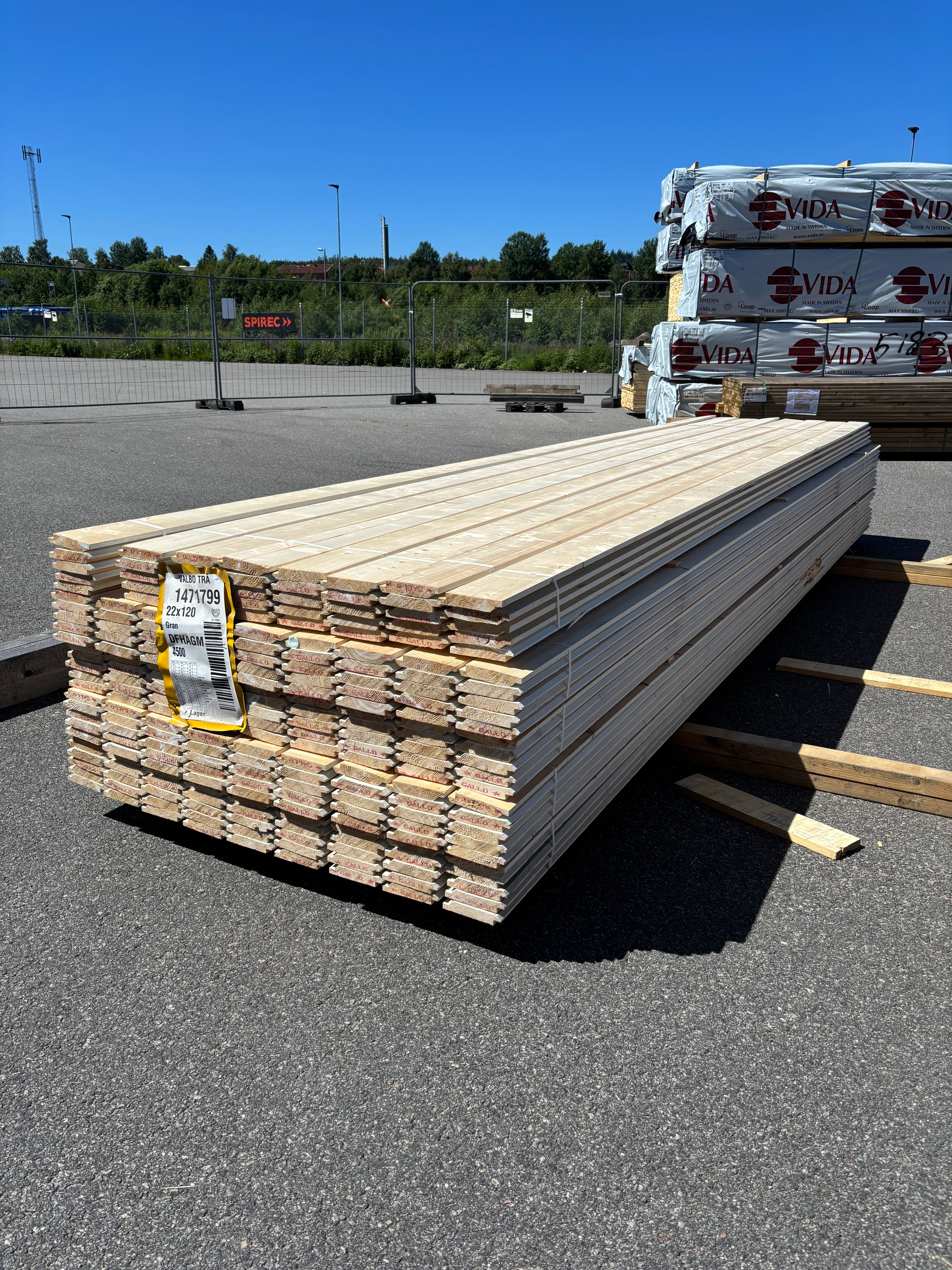 Paket Ytterpanel Dubbelfas 22x120mm, 220st 4.50m Grundmålad